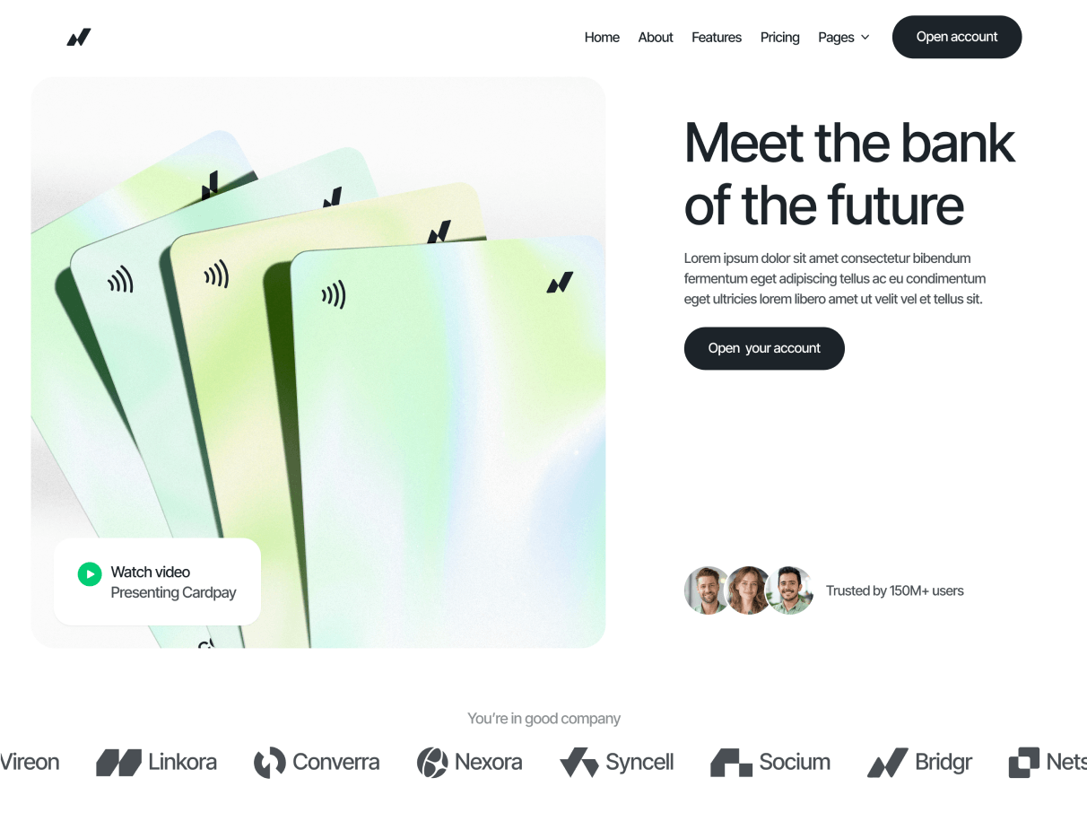 Cardpay - Neobank Webflow Template