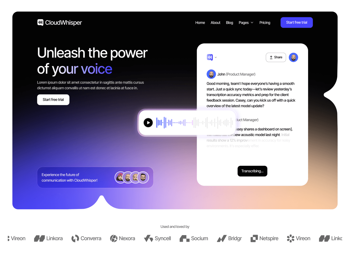 Cloudwhisper - Generative AI Webflow Template