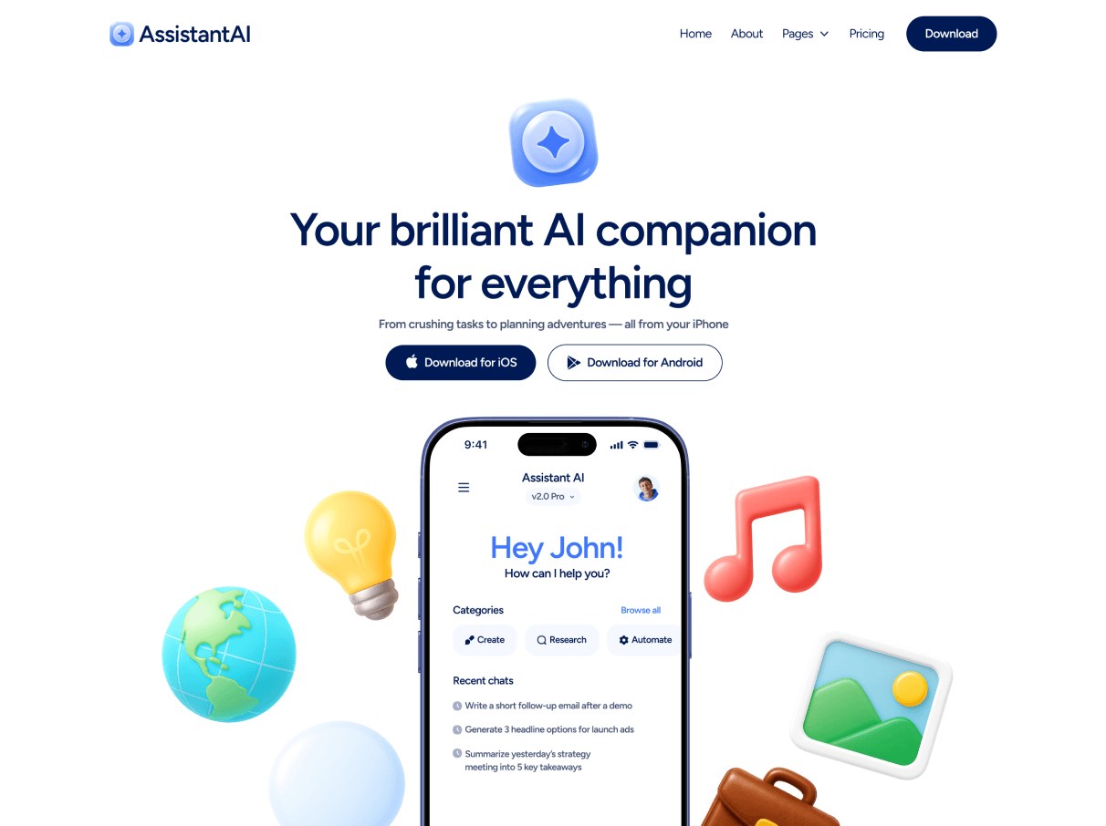 SmartAssistant - AI Assistant Webflow Template