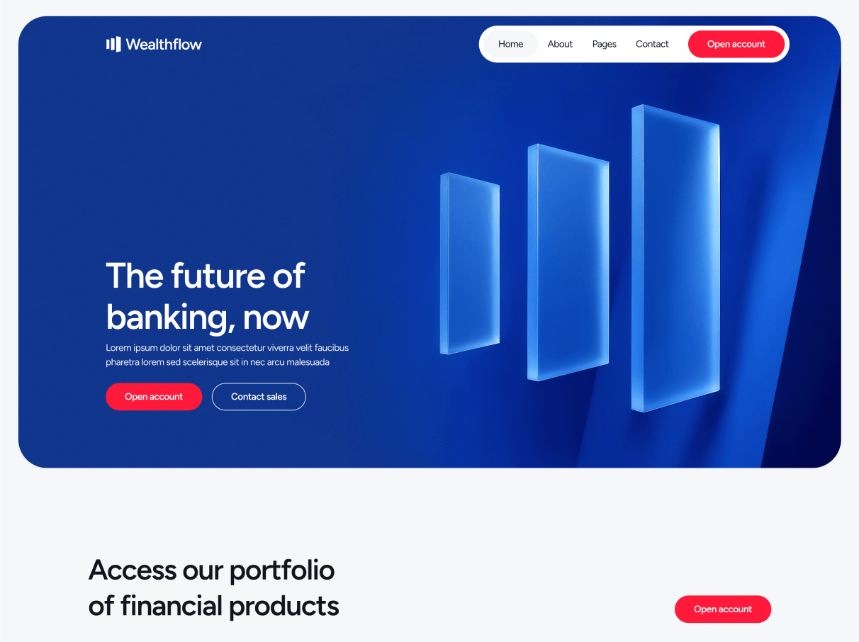 Wealthflow - Online Banking Webflow Template