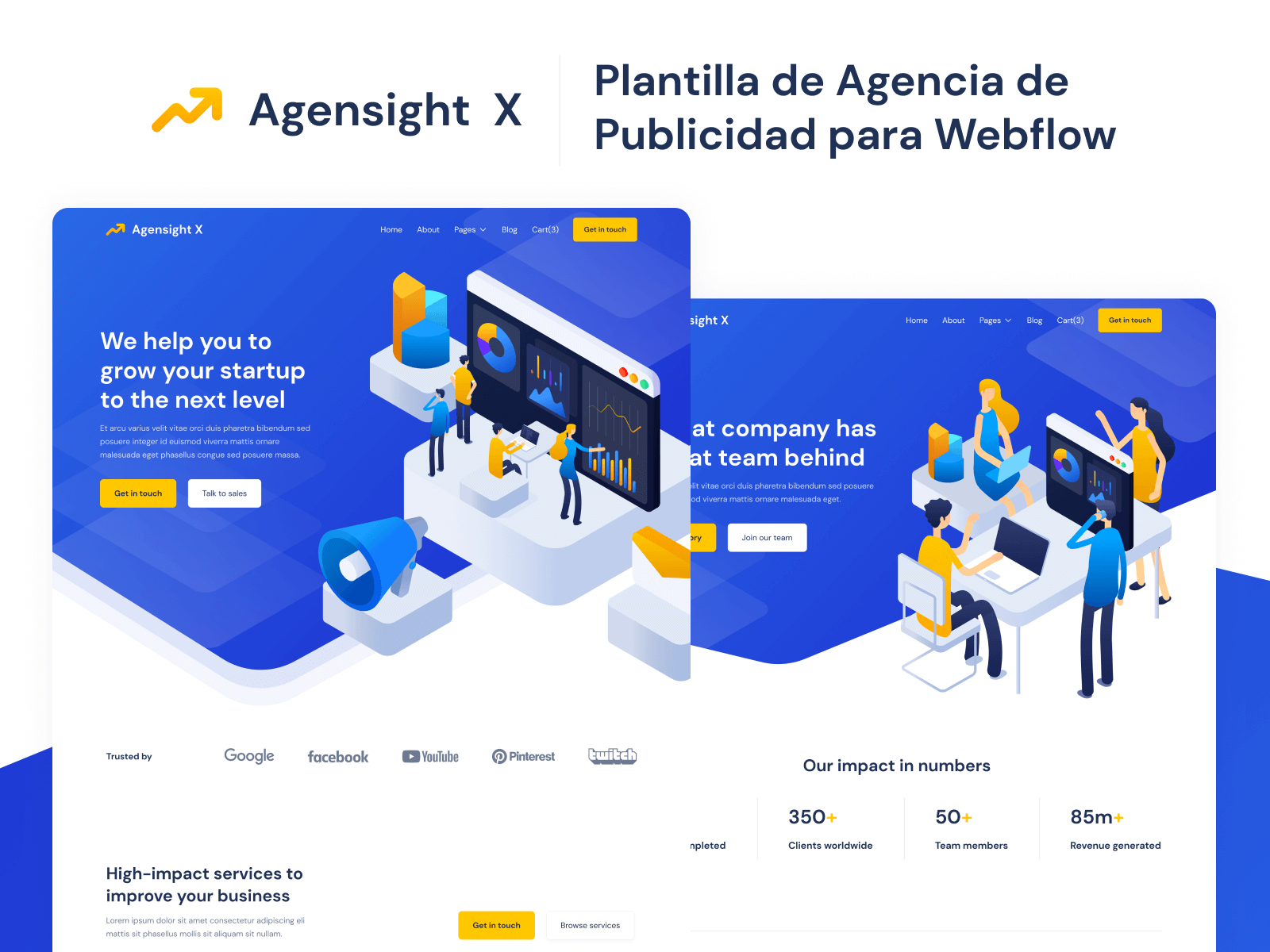 Plantilla de Agencia de Publicidad para Webflow