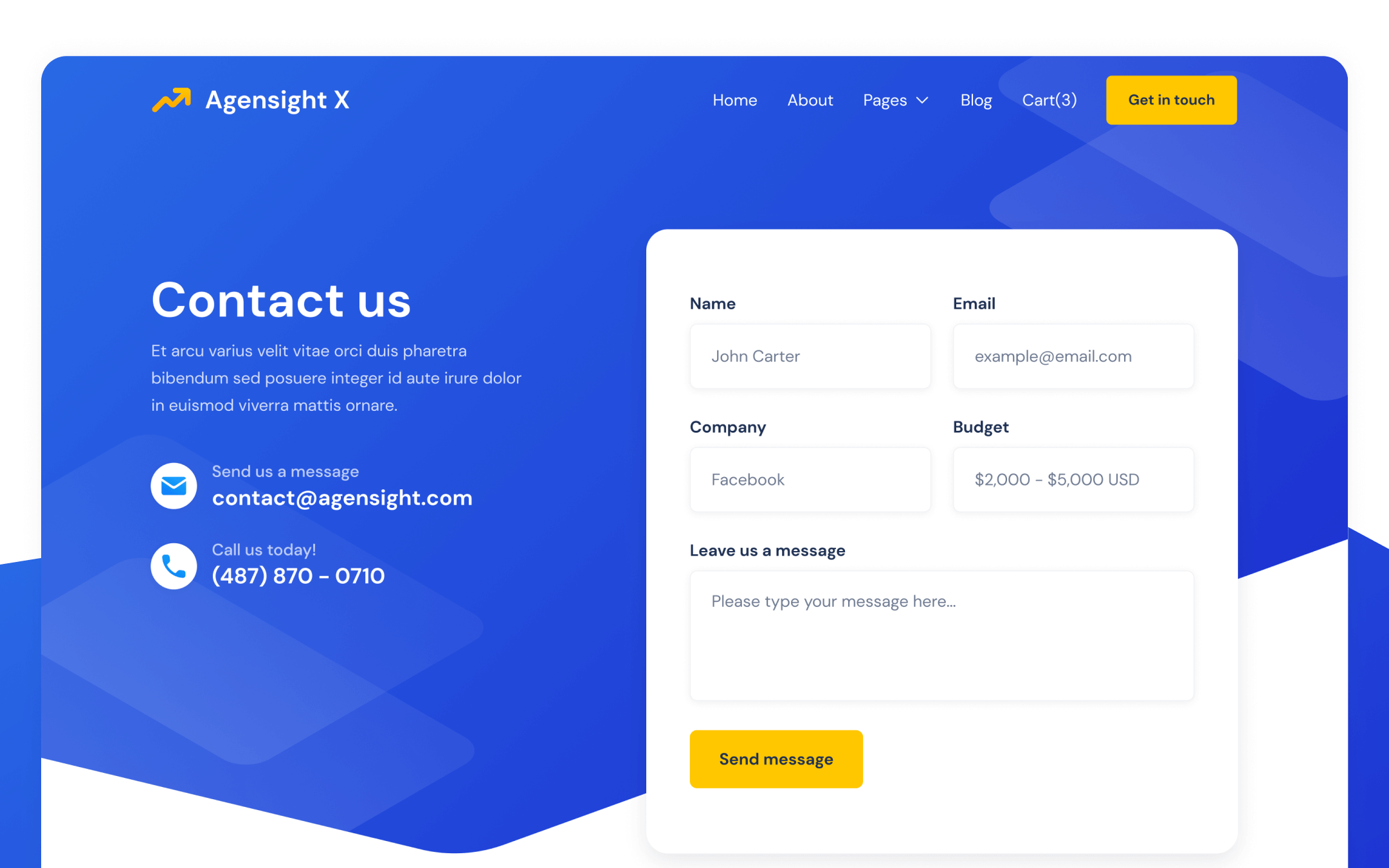 Agensight X Template para Webflow