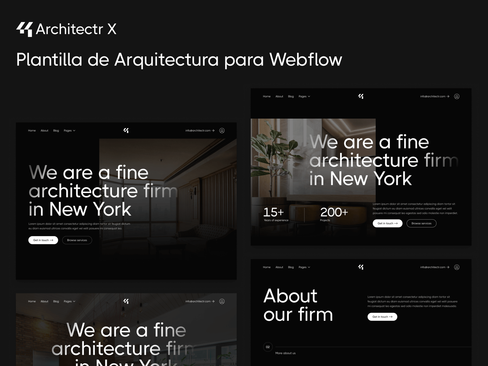 Plantilla de Arquitectura para Webflow