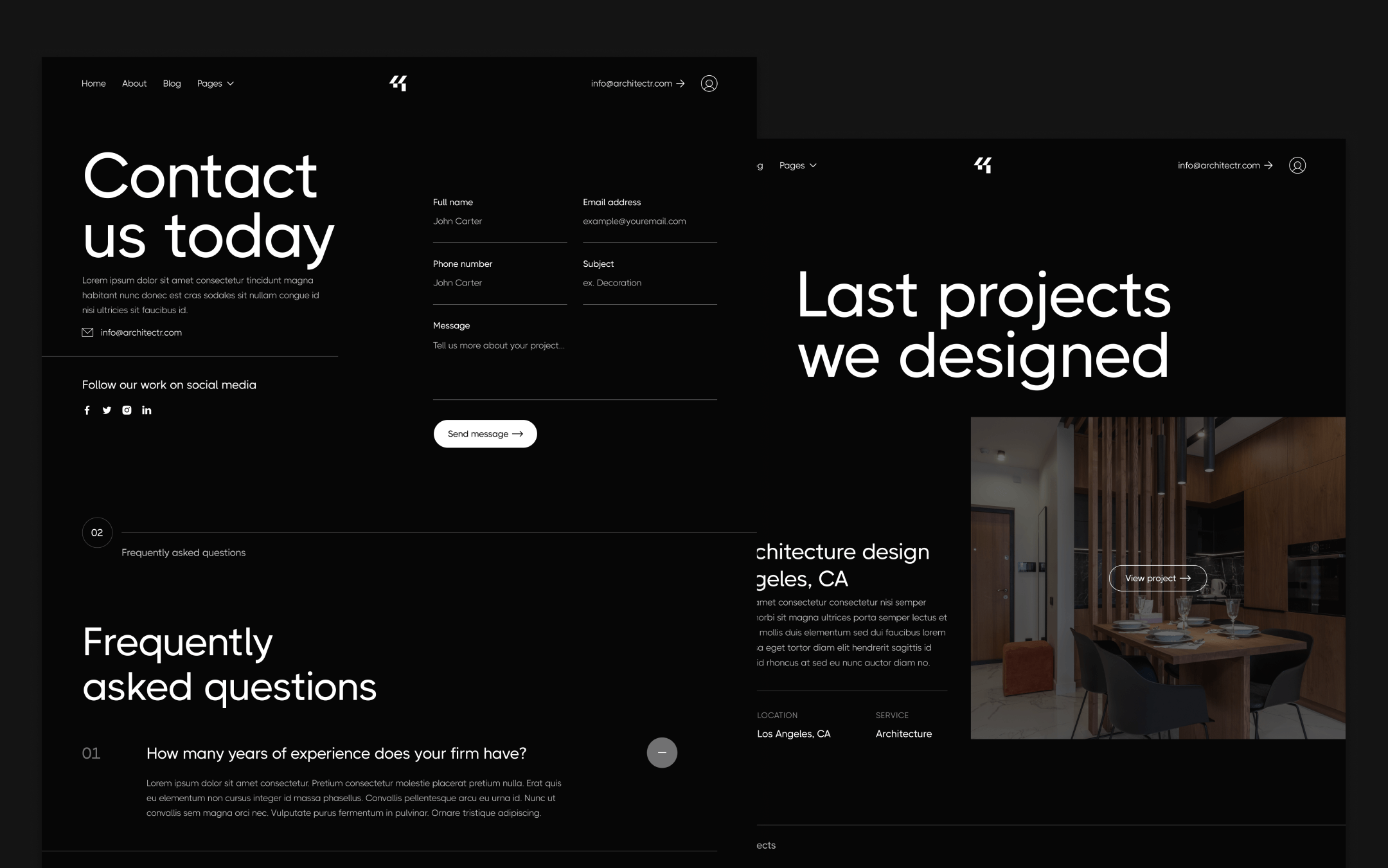 Architectr X Template para Webflow