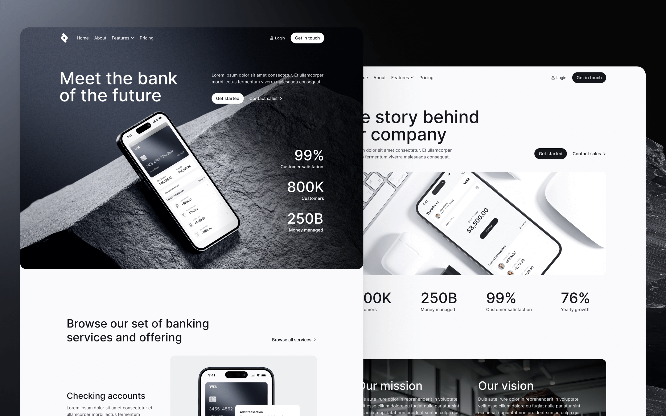 Bnkify X Template para Webflow