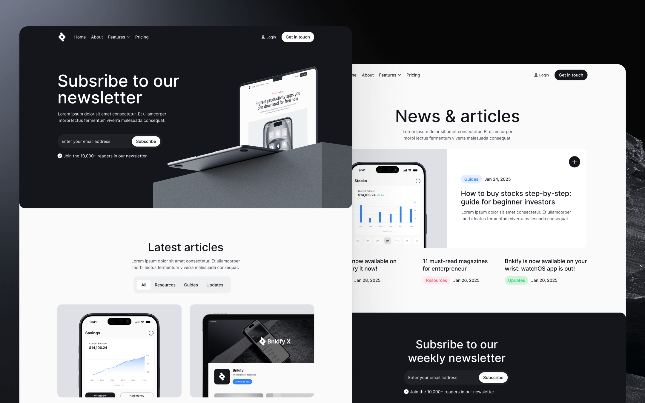Bnkify X Template para Webflow