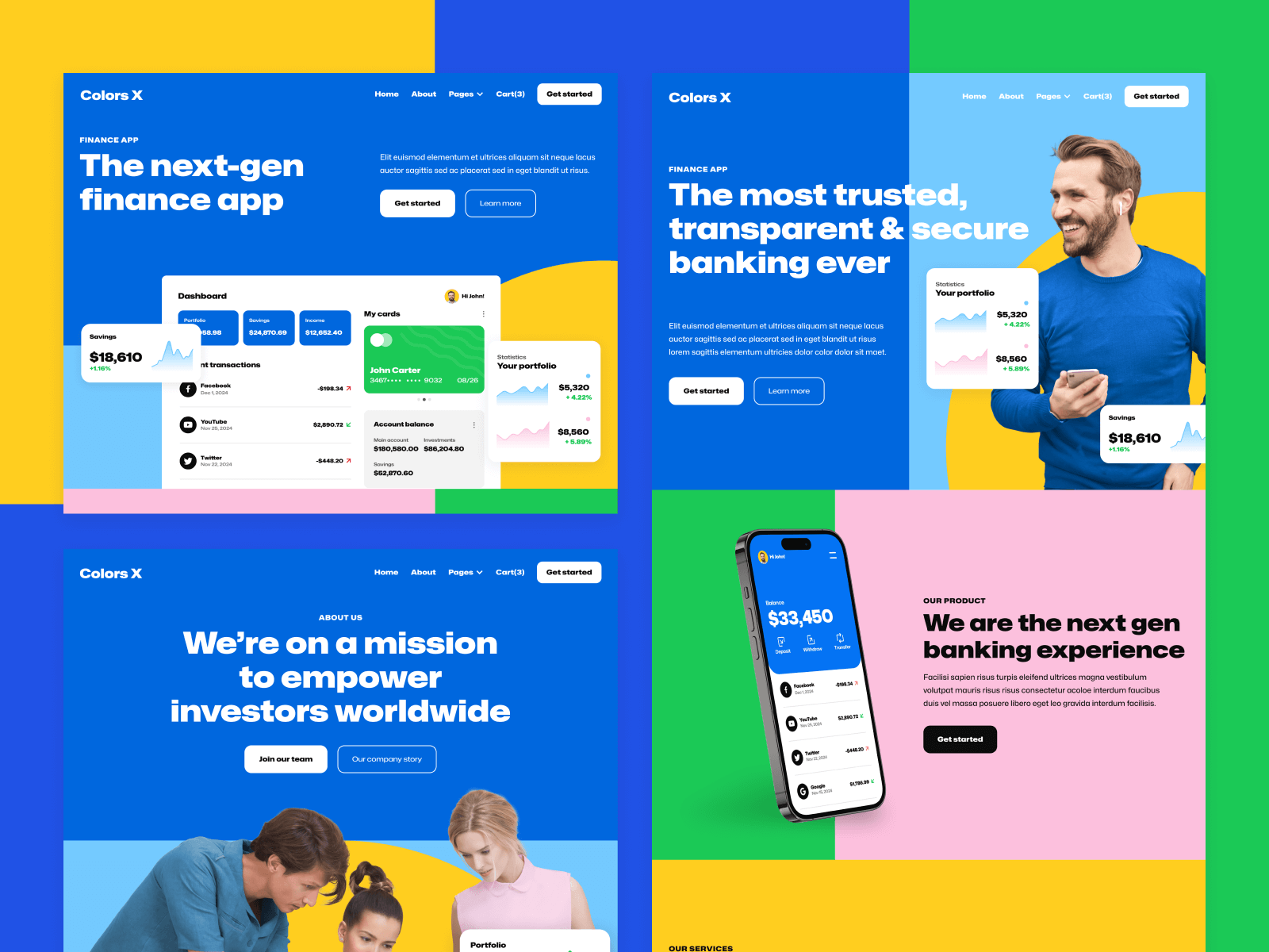Plantilla de Compañía de Colores para Sitio Web en Webflow