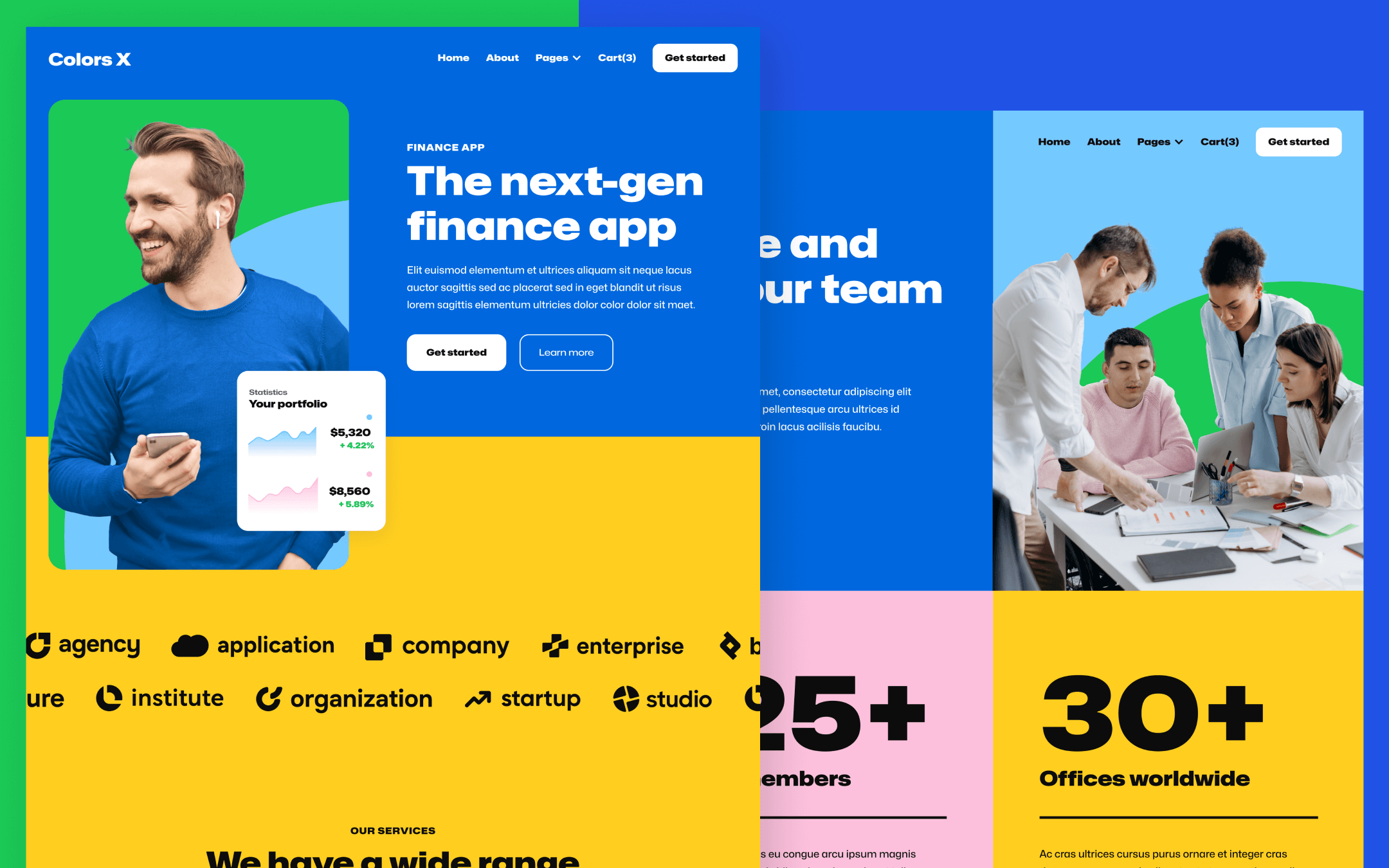 Colors X Template para Webflow