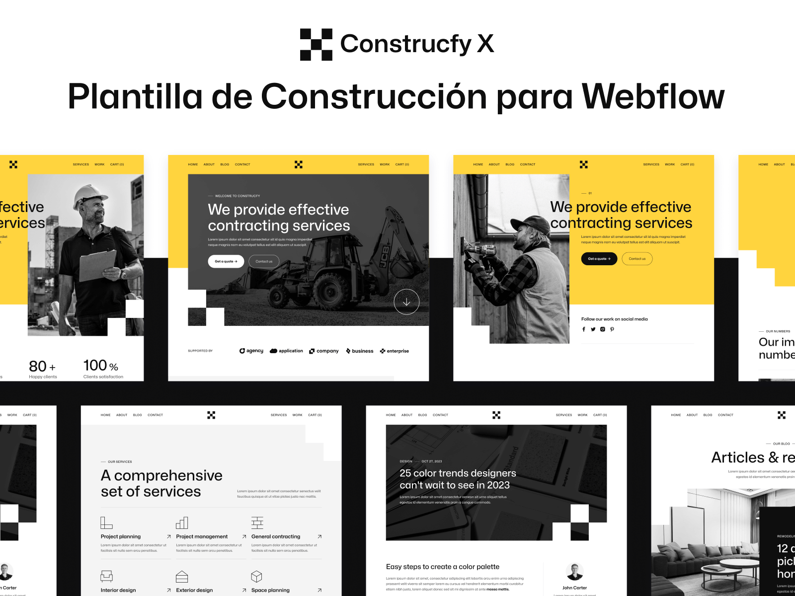 Plantilla de Construcción para Webflow
