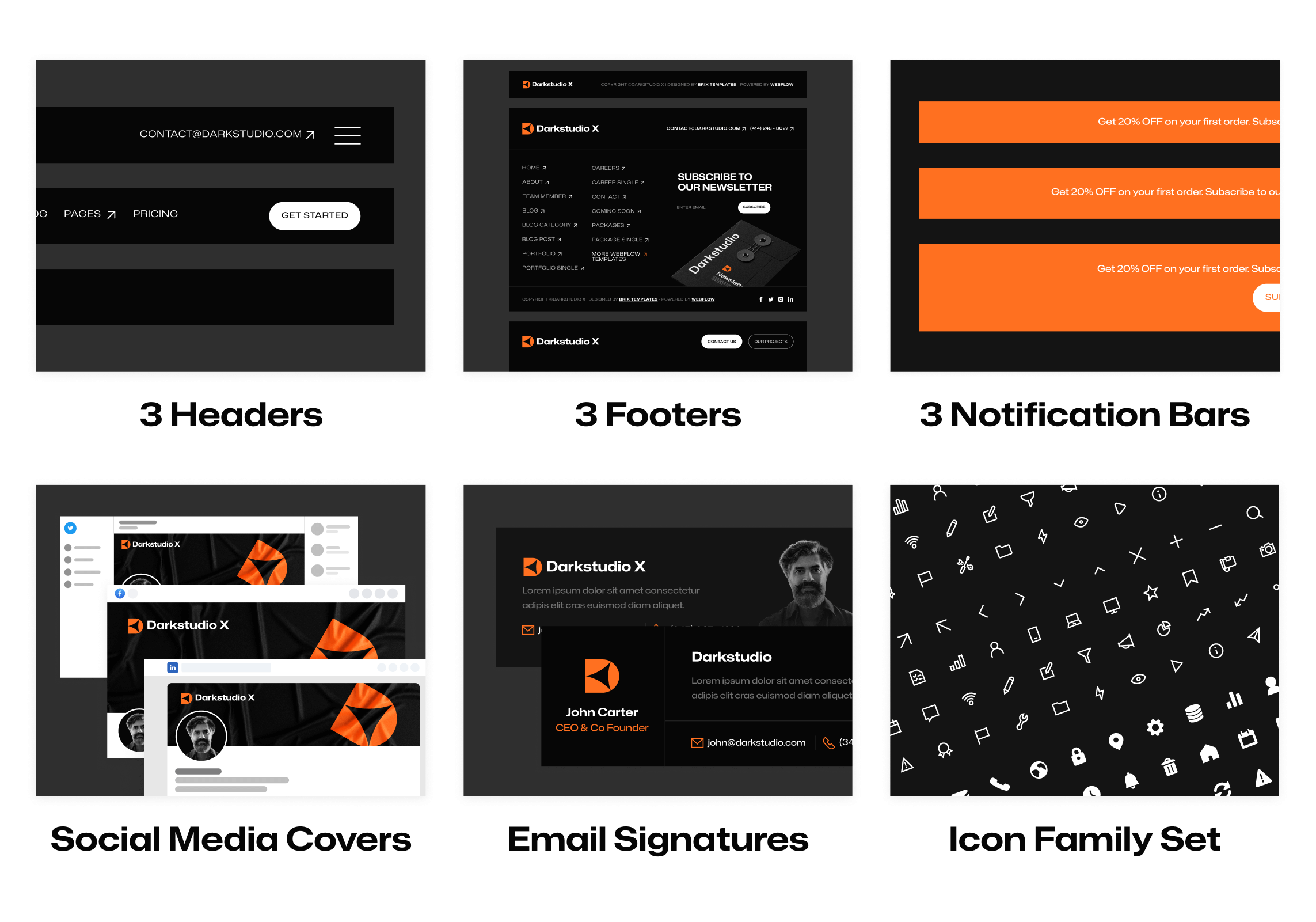 Darkstudio X - Dark Mode Agency Website Webflow Template