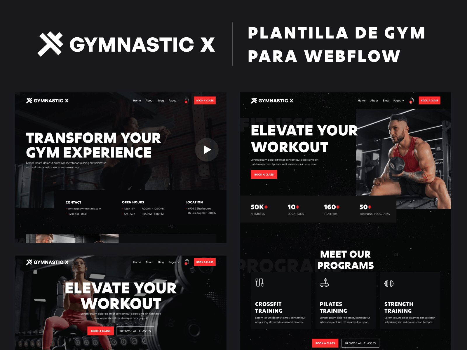 Plantilla de Gym para Webflow
