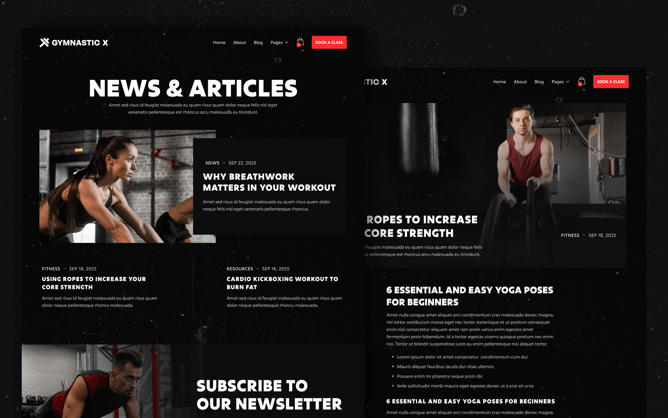 Gymnastic X Template para Webflow