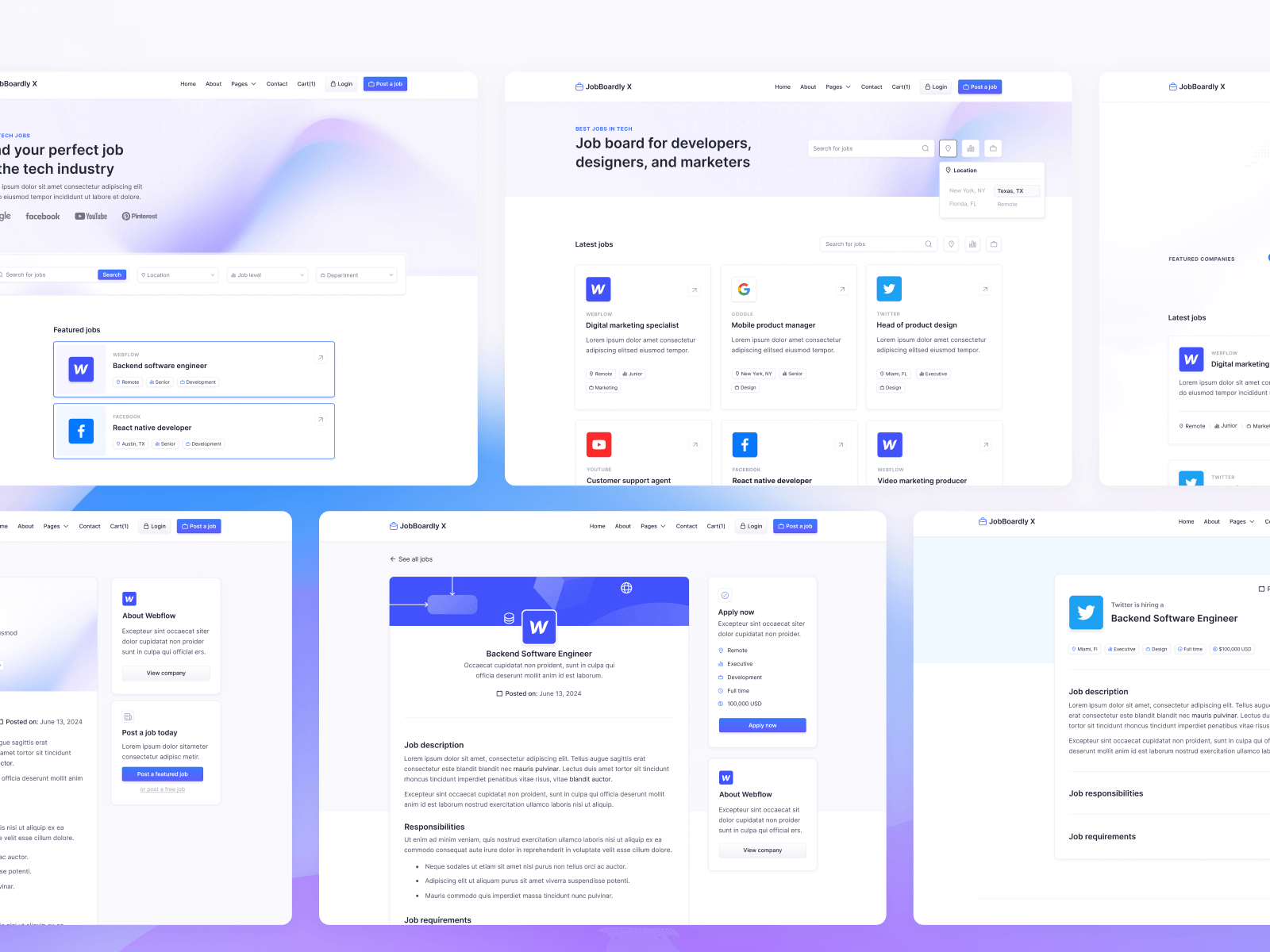 Plantilla de Empleos para Webflow