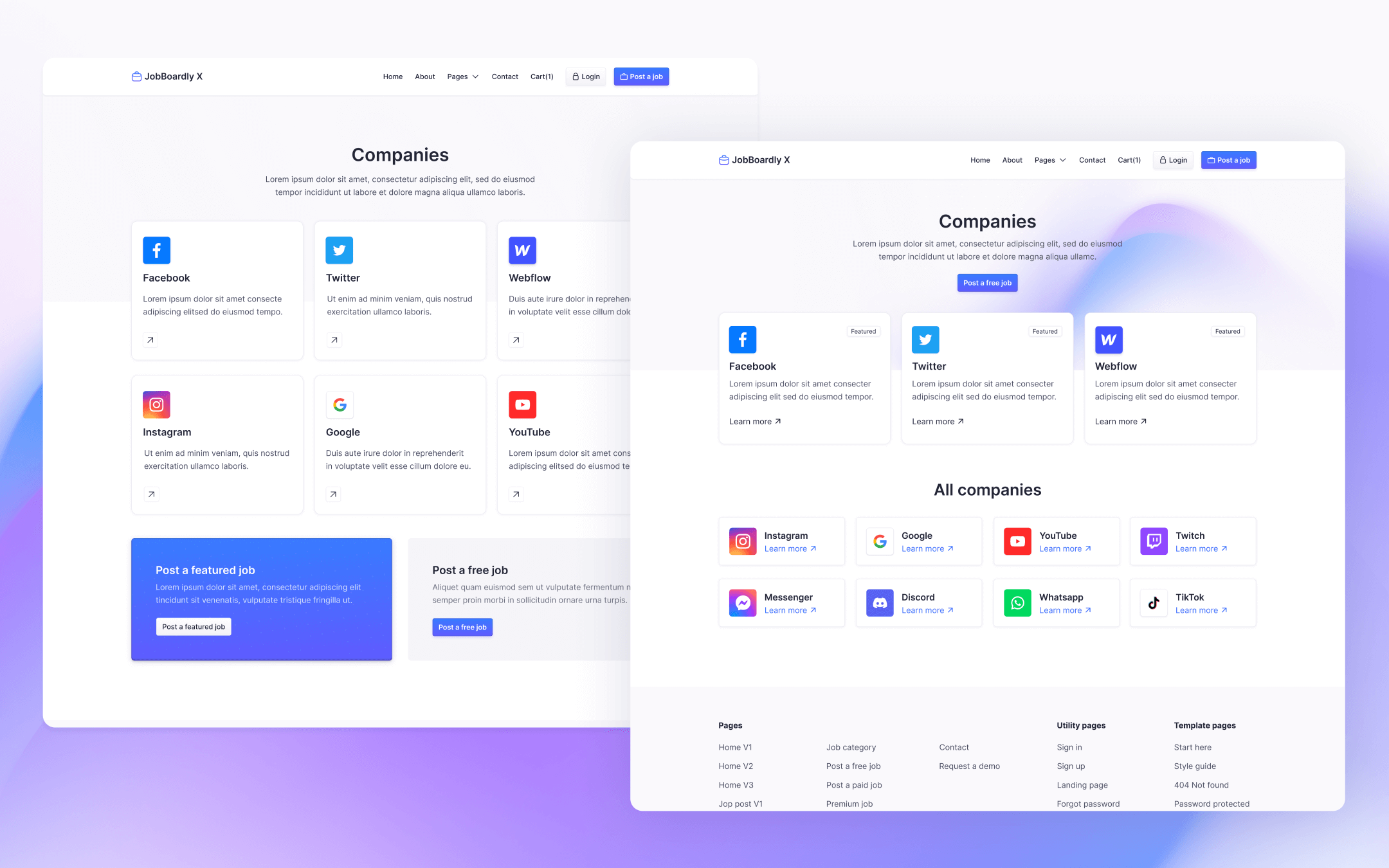 JobBoardly X Template para Webflow