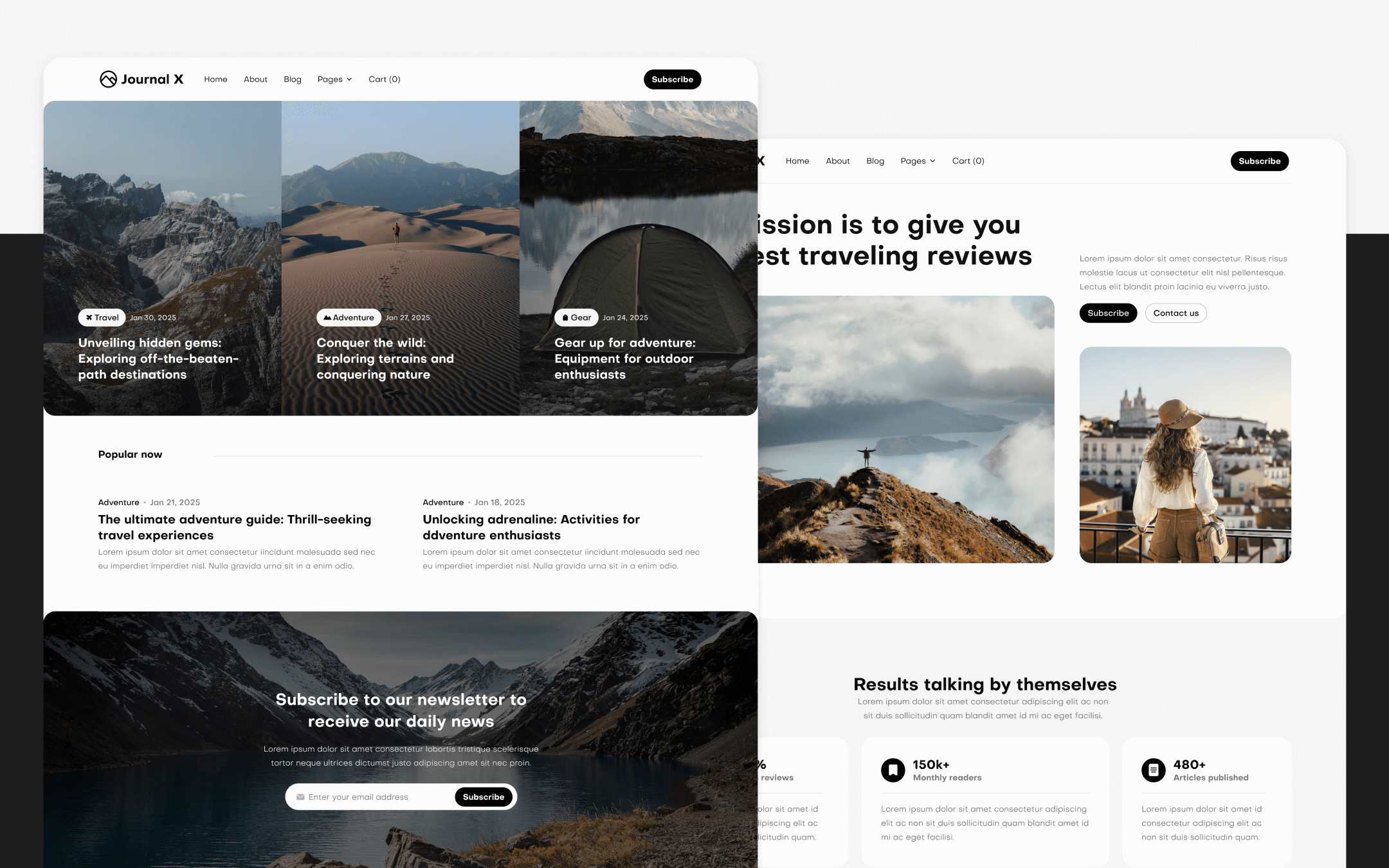 Journal X Template para Webflow