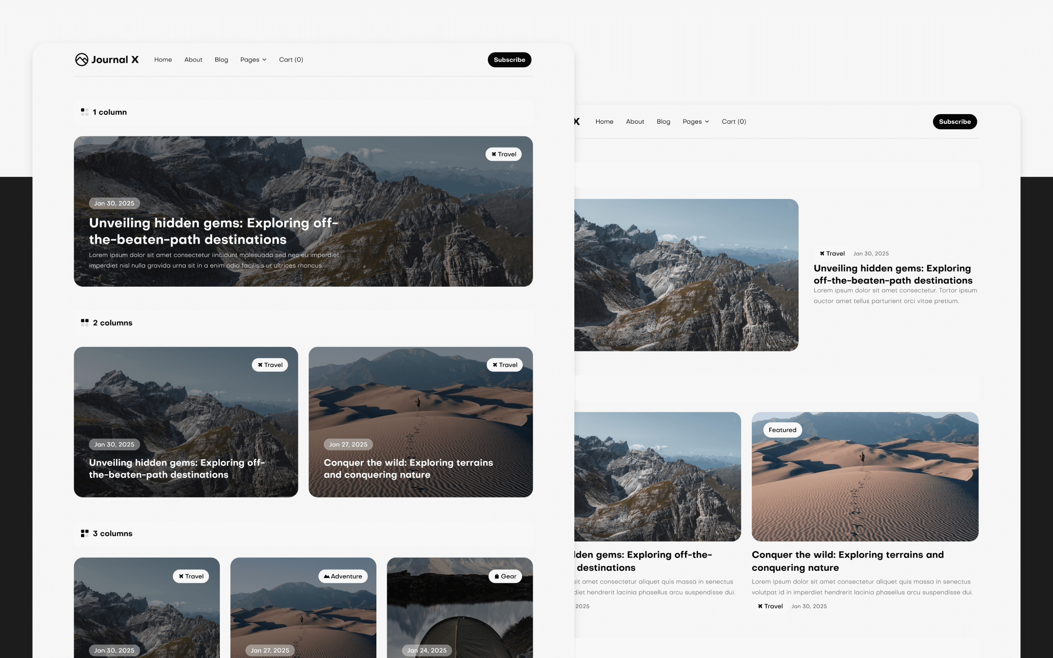 Journal X Template para Webflow