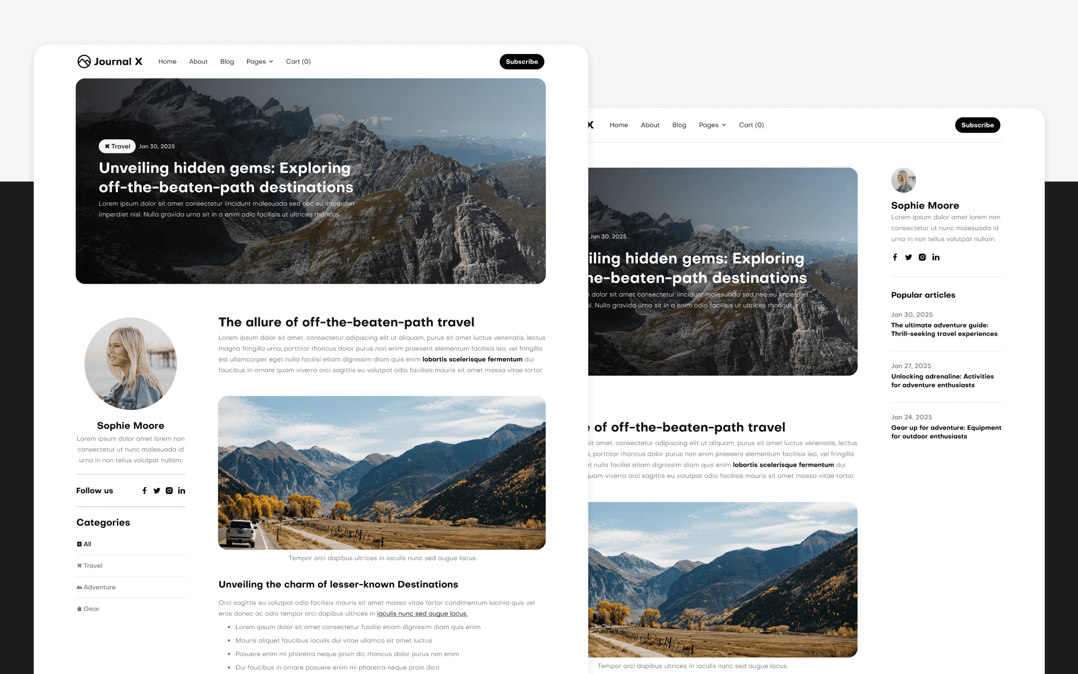 Journal X Template para Webflow