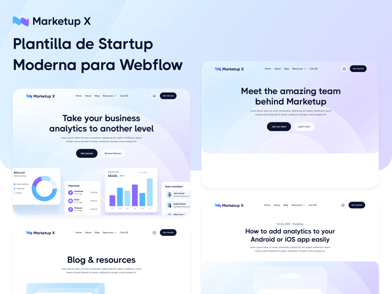 Plantilla de Startup Moderna para Webflow