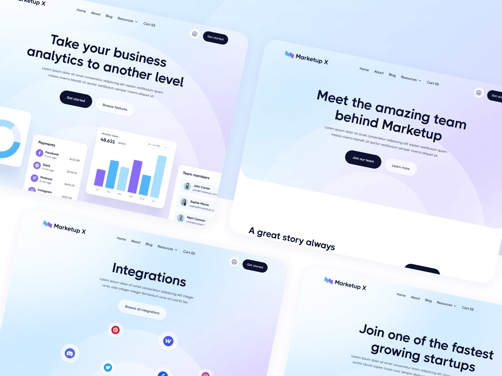 Plantilla para Webflow de Startup Moderna