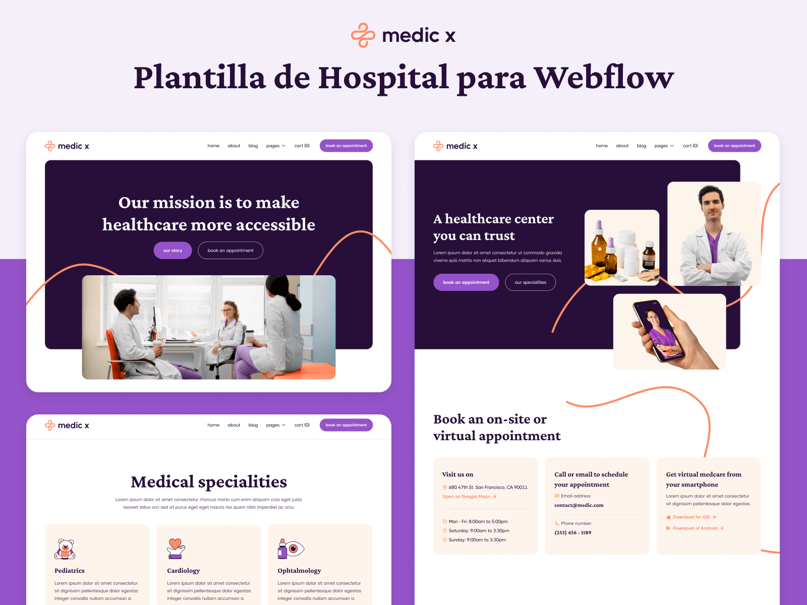 Plantilla de Hospital para Webflow