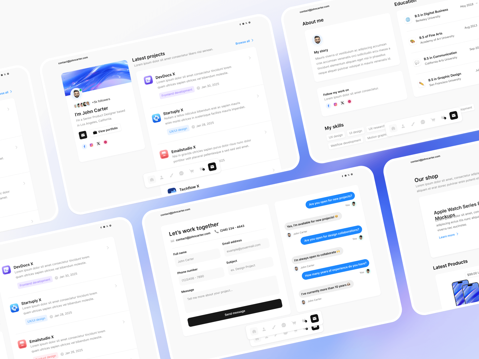 Plantilla para Webflow de Portafolio Personal