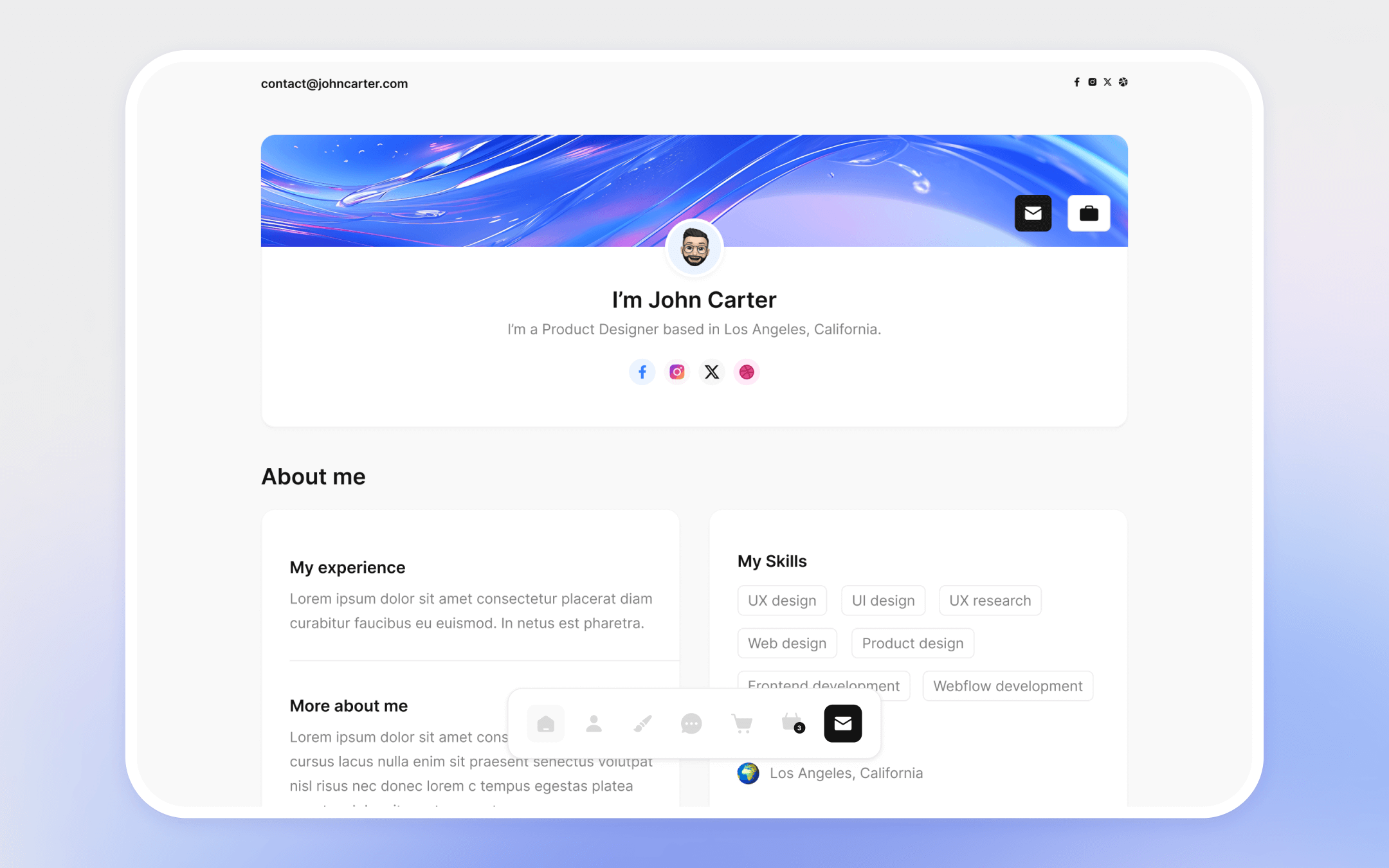 Personalfolio X Template para Webflow
