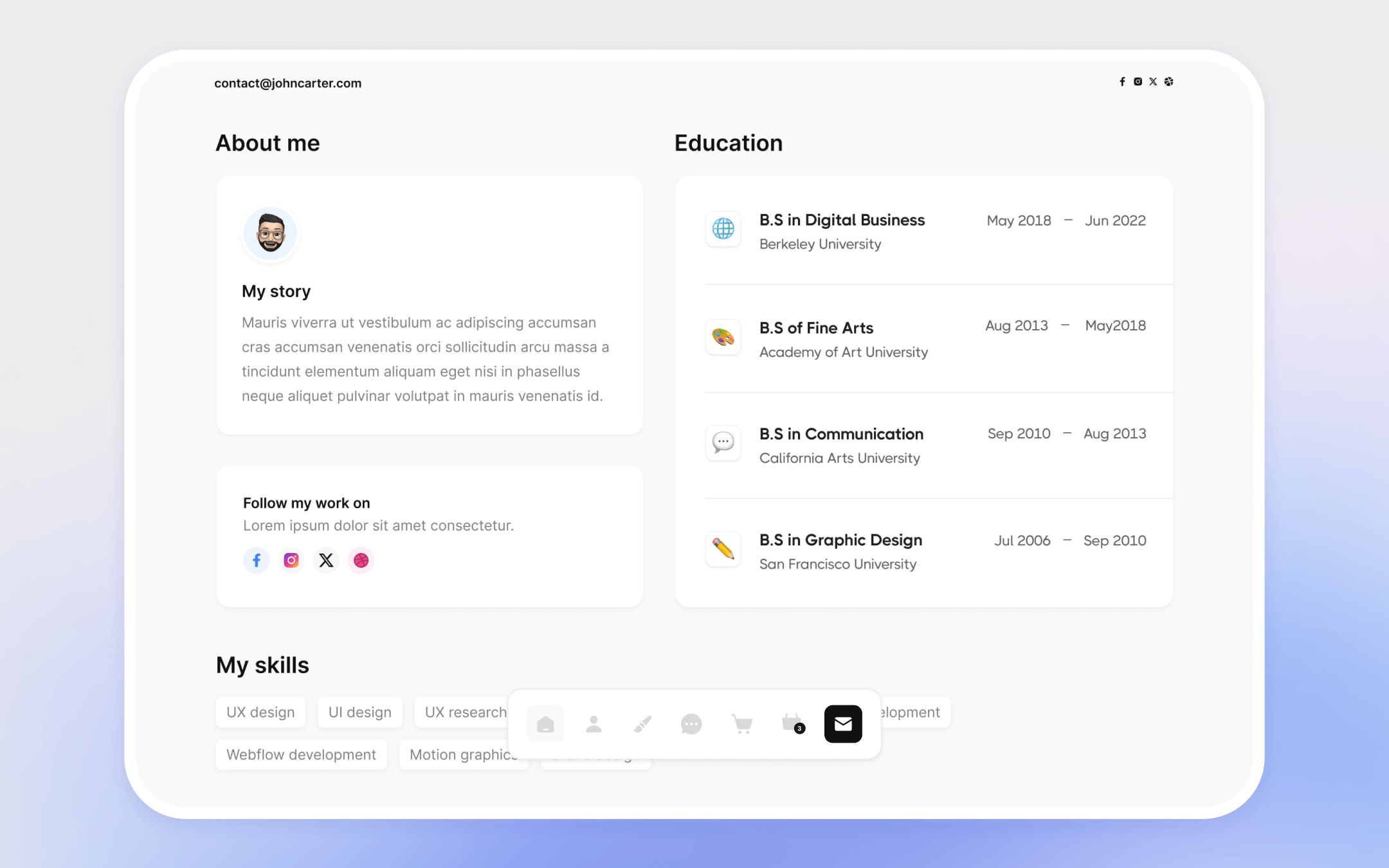 Personalfolio X Template para Webflow