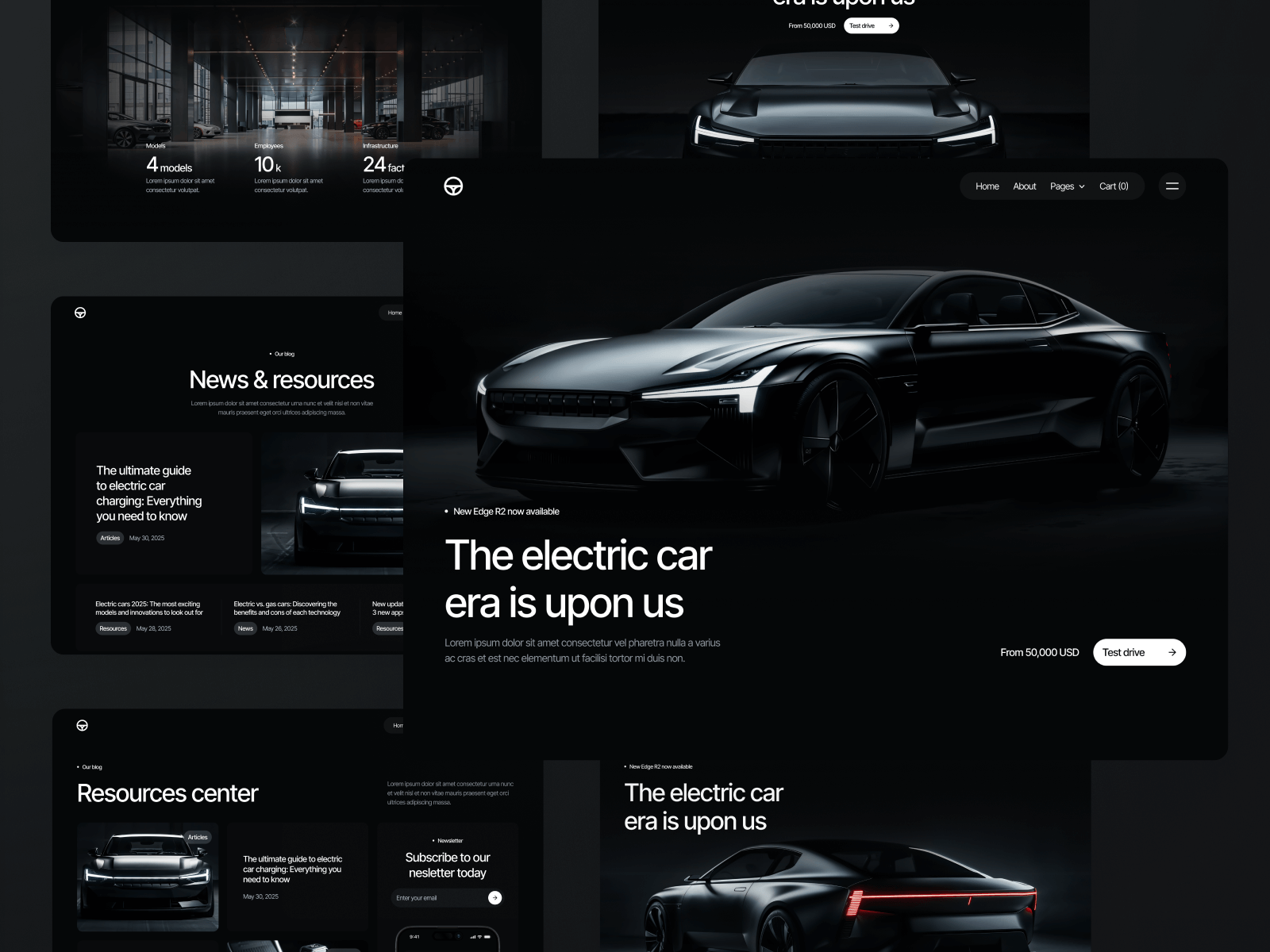 Plantilla de Tecnología Automotriz para Sitio Web en Webflow