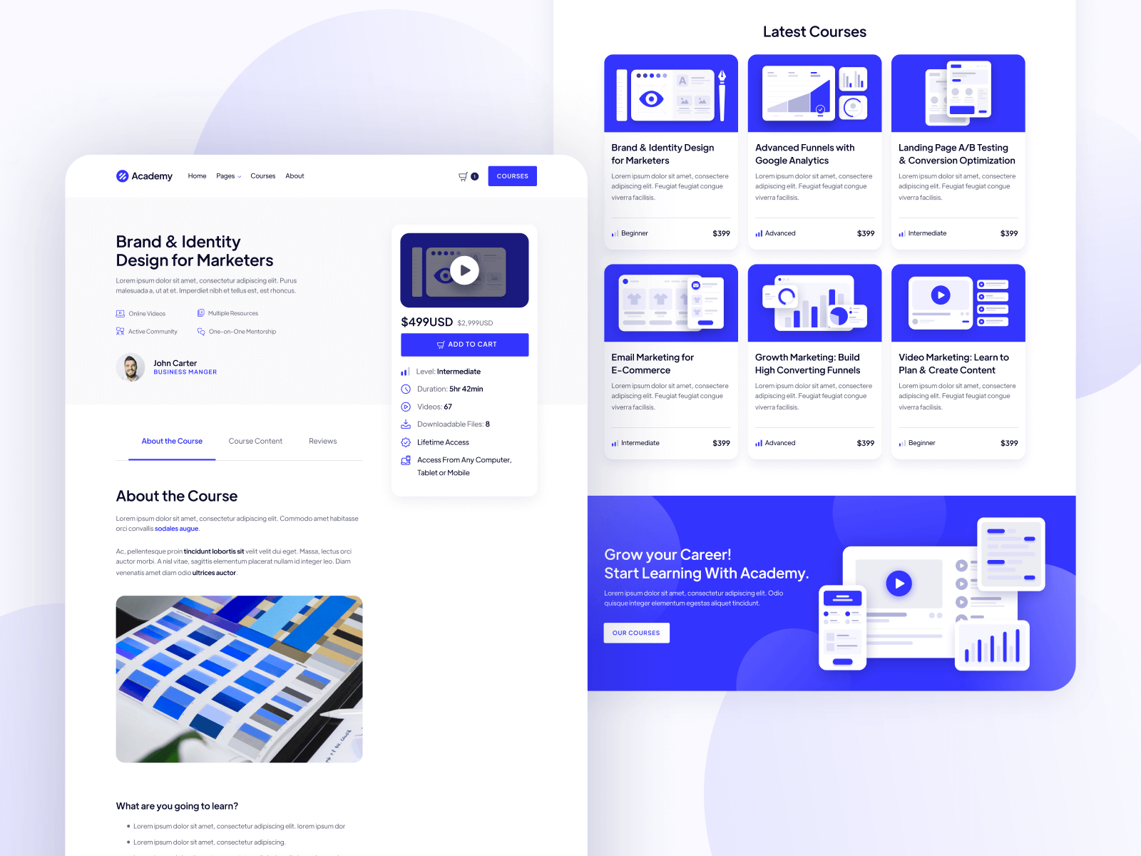 Plantilla de Academia en Linea para Webflow