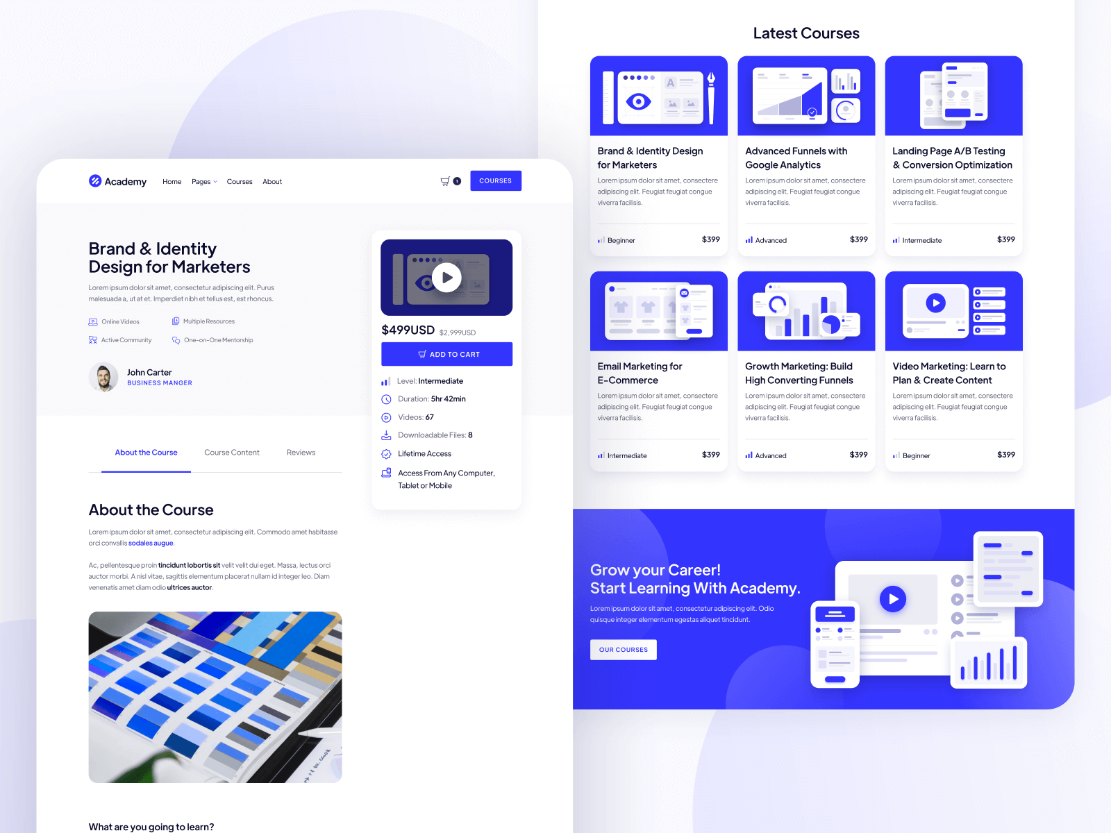 Template de Escuela en Línea para Webflow