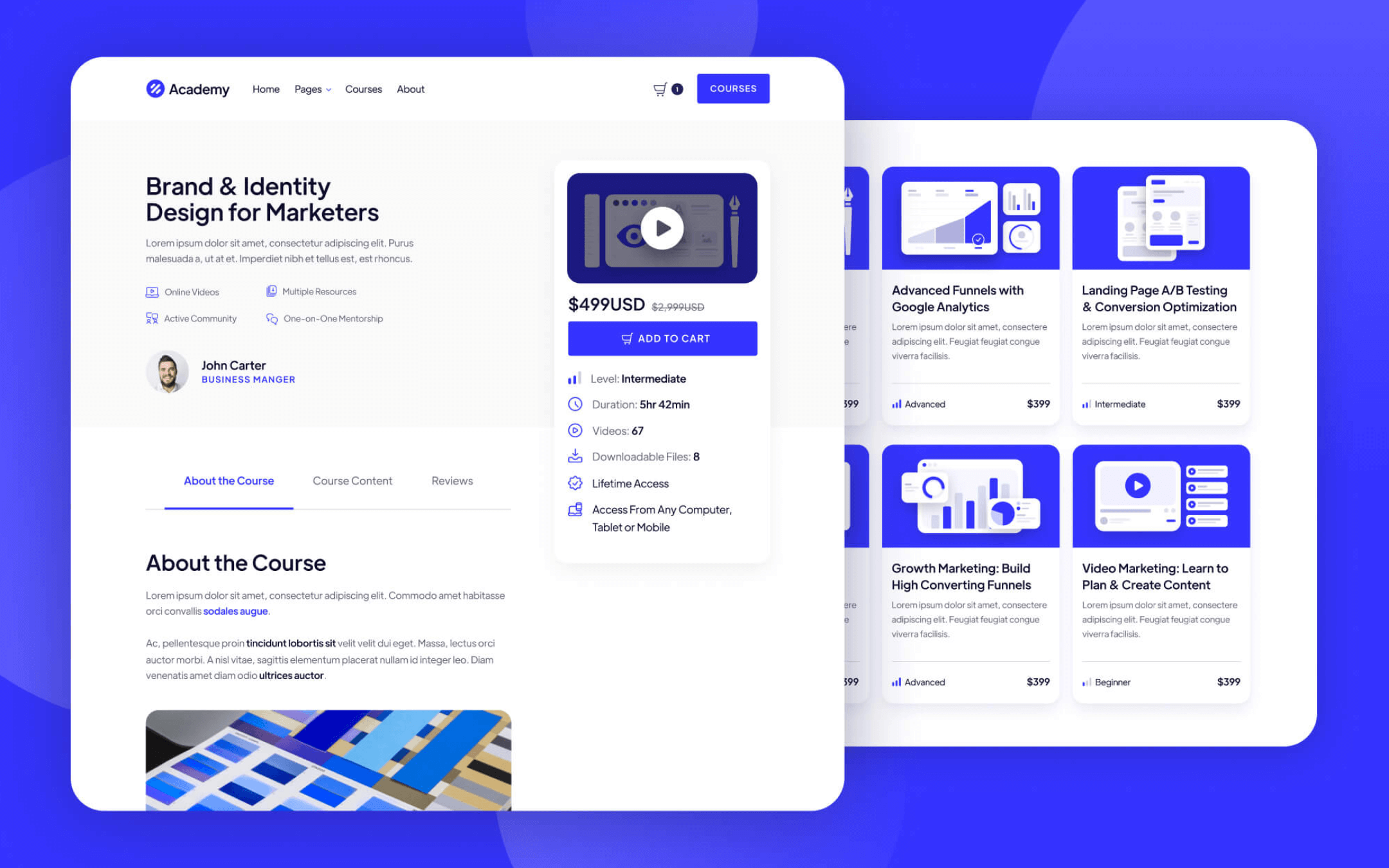 Academy Template para Webflow