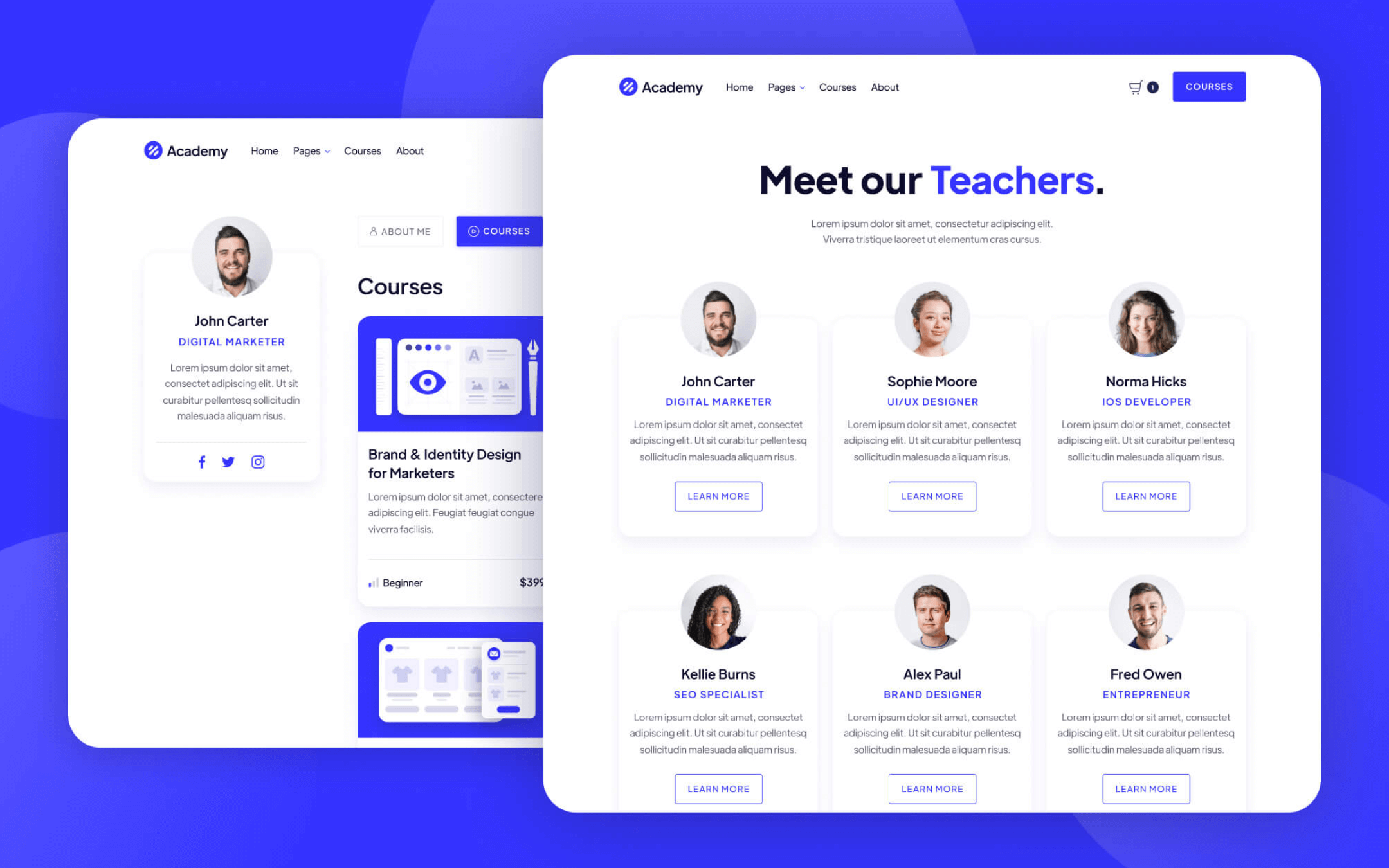 Academy Template para Webflow