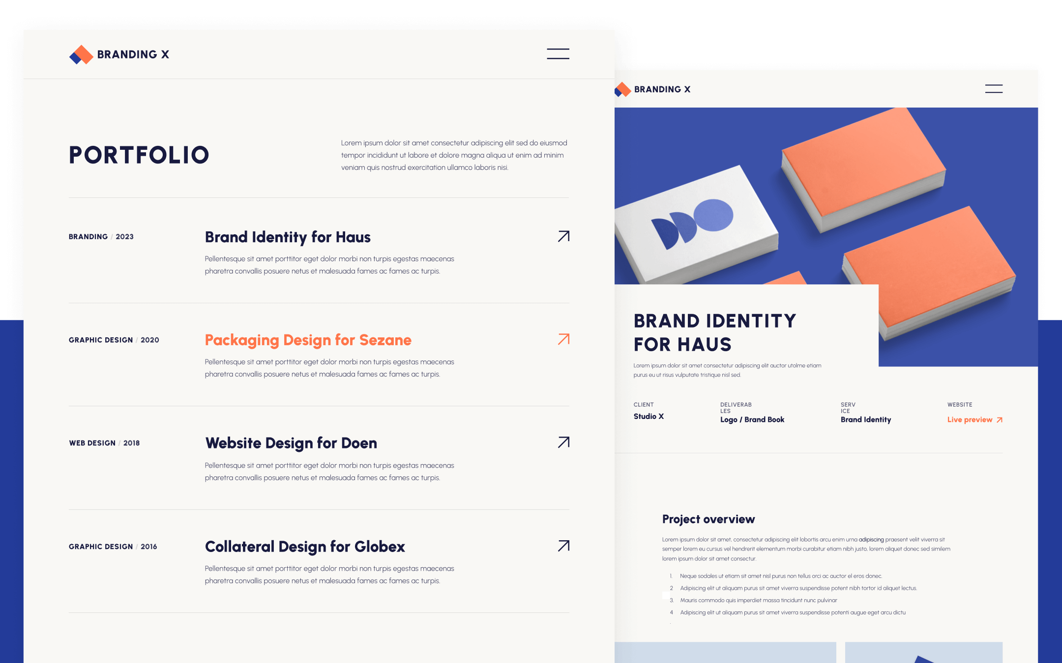 Branding X Template para Webflow