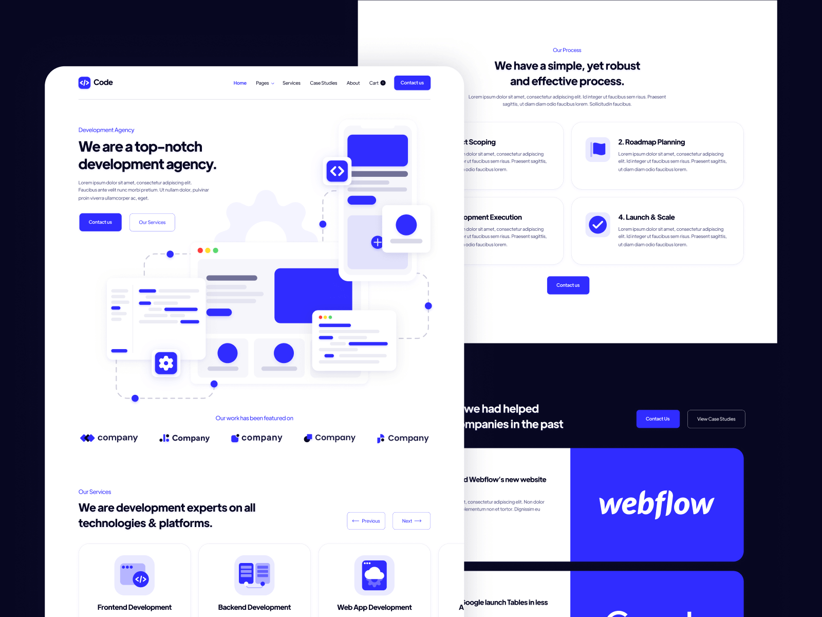 Plantilla de Agencia de Desarrollo para Webflow