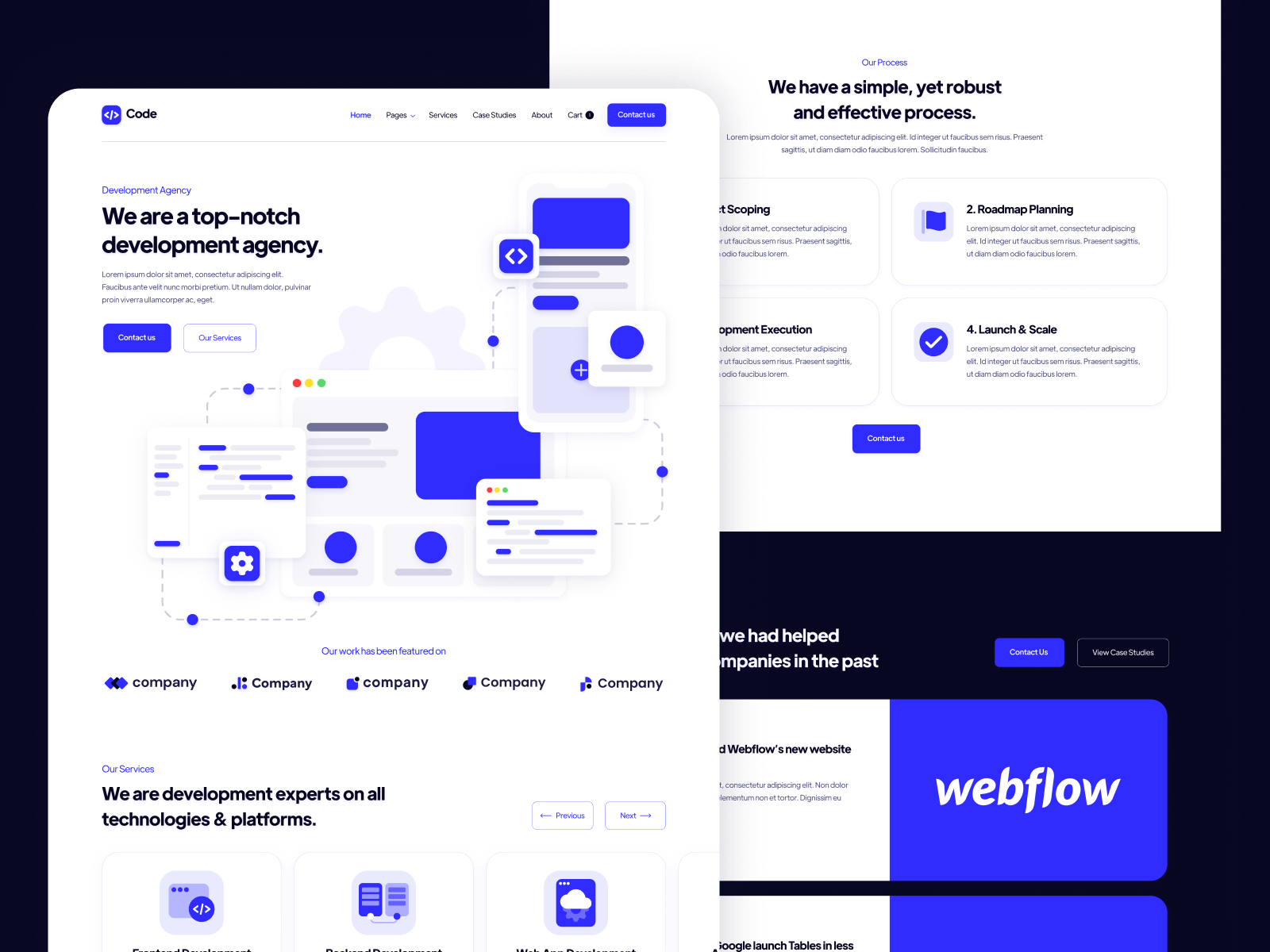 Plantilla para Webflow de Agencia de Desarrollo