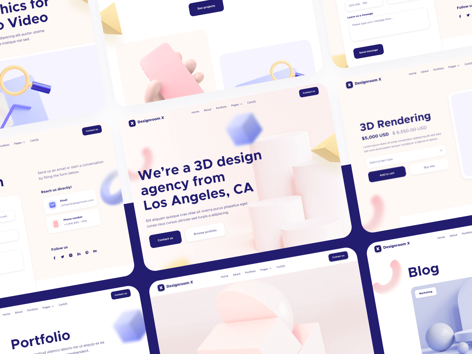 Plantilla para Webflow de Agencia de Diseño 3D