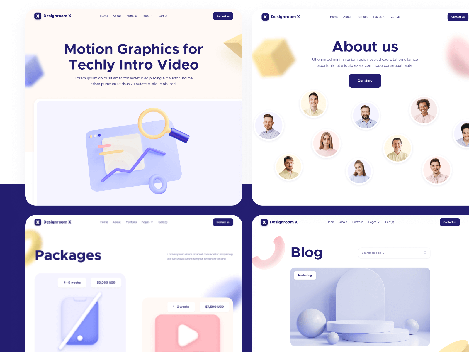 Plantilla de Estudio de Diseño VR/AR para Webflow