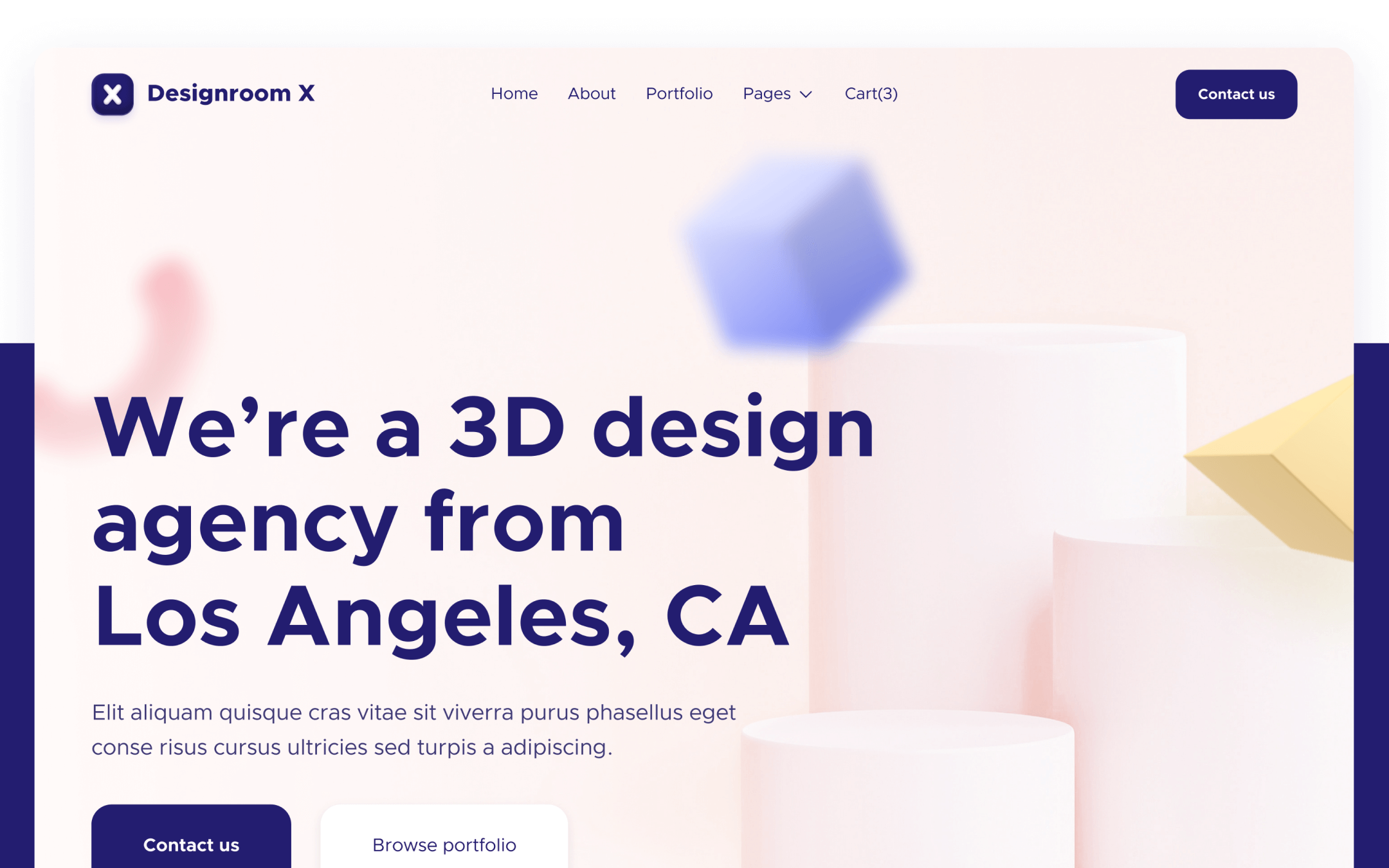 Plantilla de Agencia de Diseño 3D para Webflow