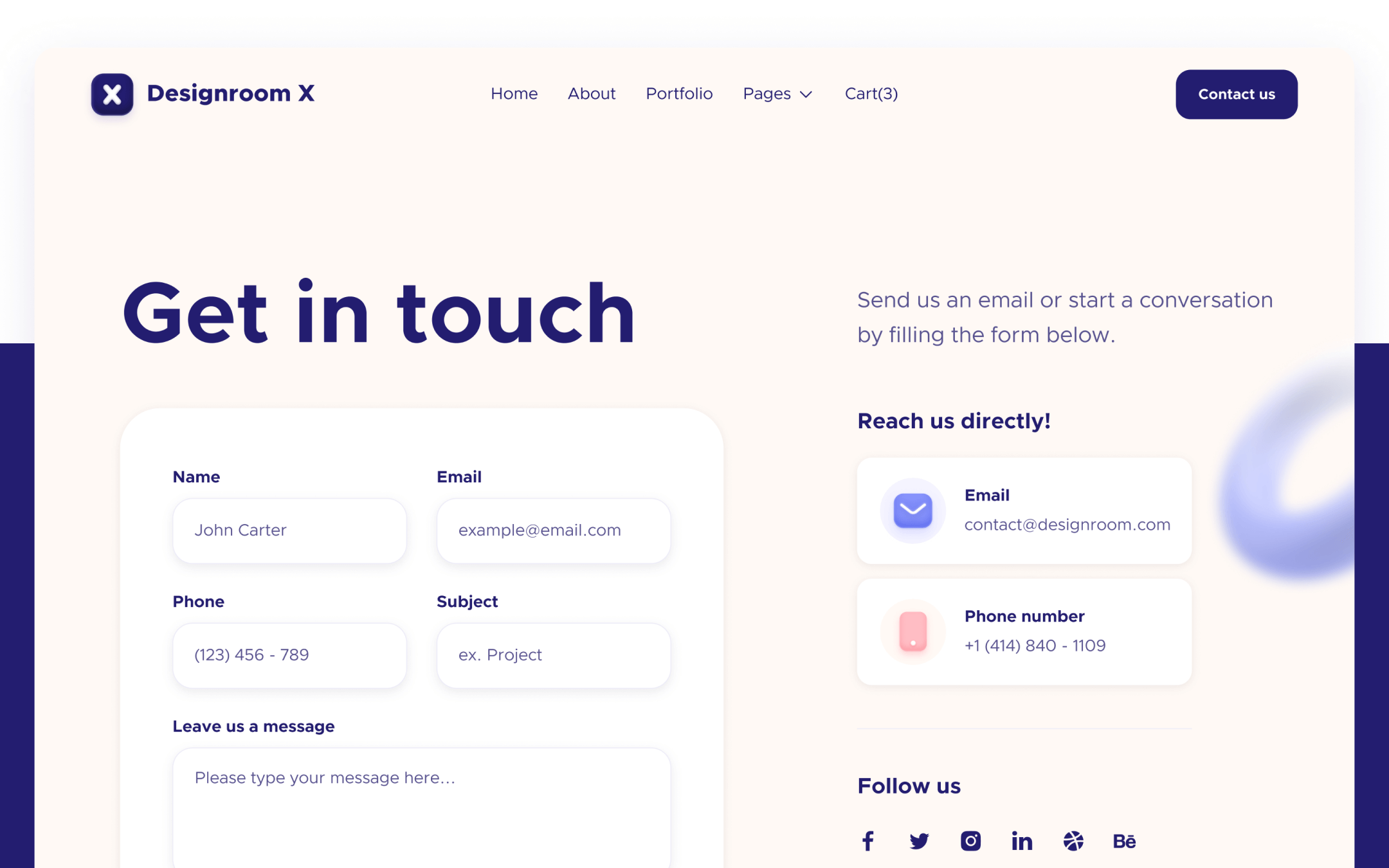 Designroom X Template para Webflow