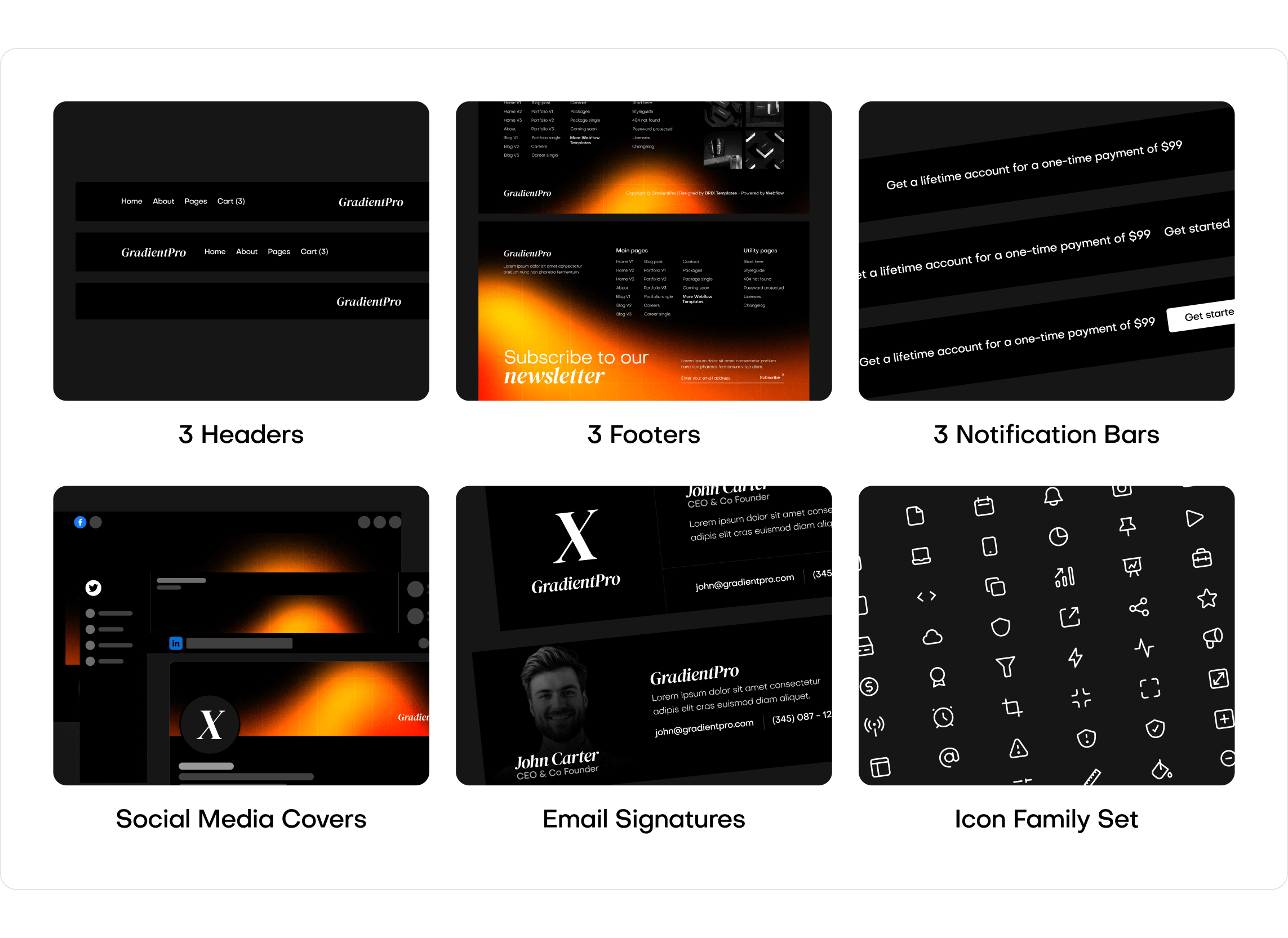  GradientPro - Dark Mode Design Agency Webflow Template Benefits