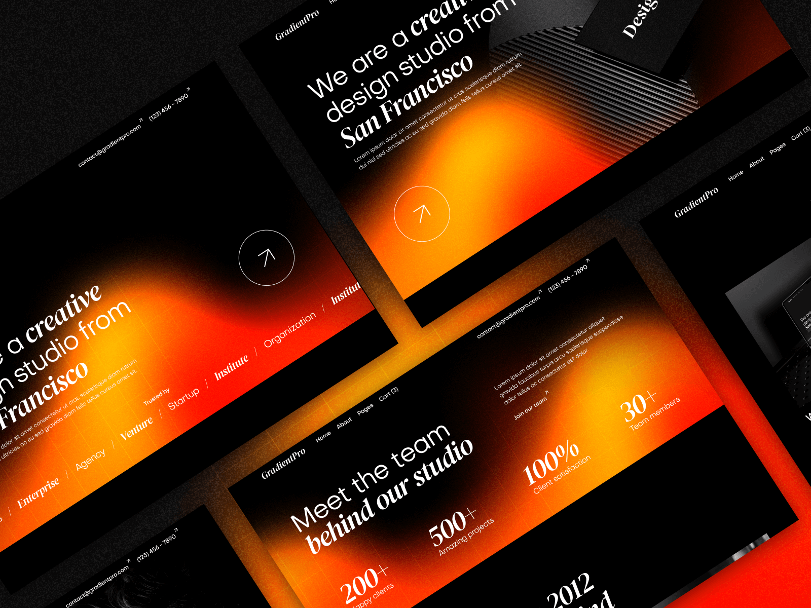 Plantilla para Webflow de Agencia de Diseño Dark Mode