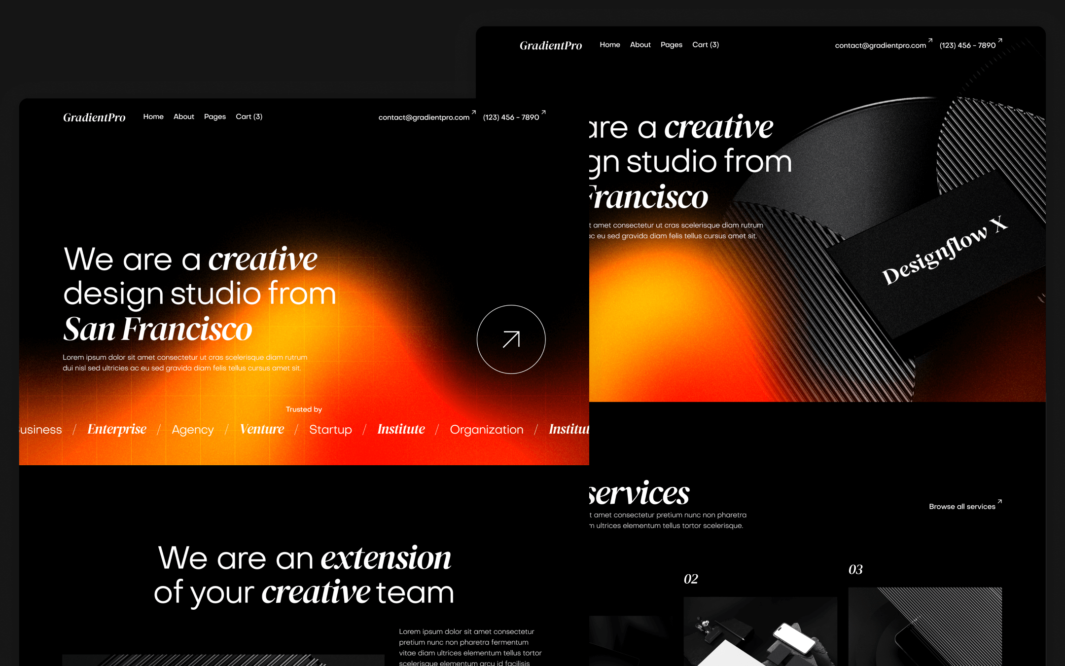 GradientPro Template para Webflow