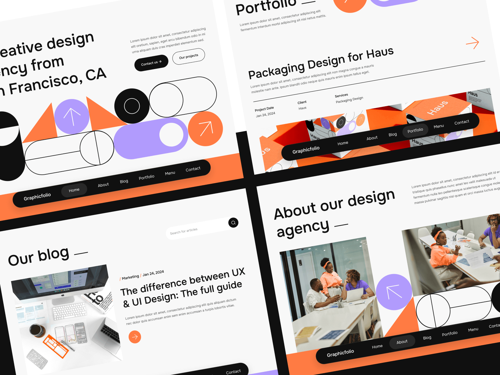 Plantilla para Webflow de Agencia de Diseño Moderna