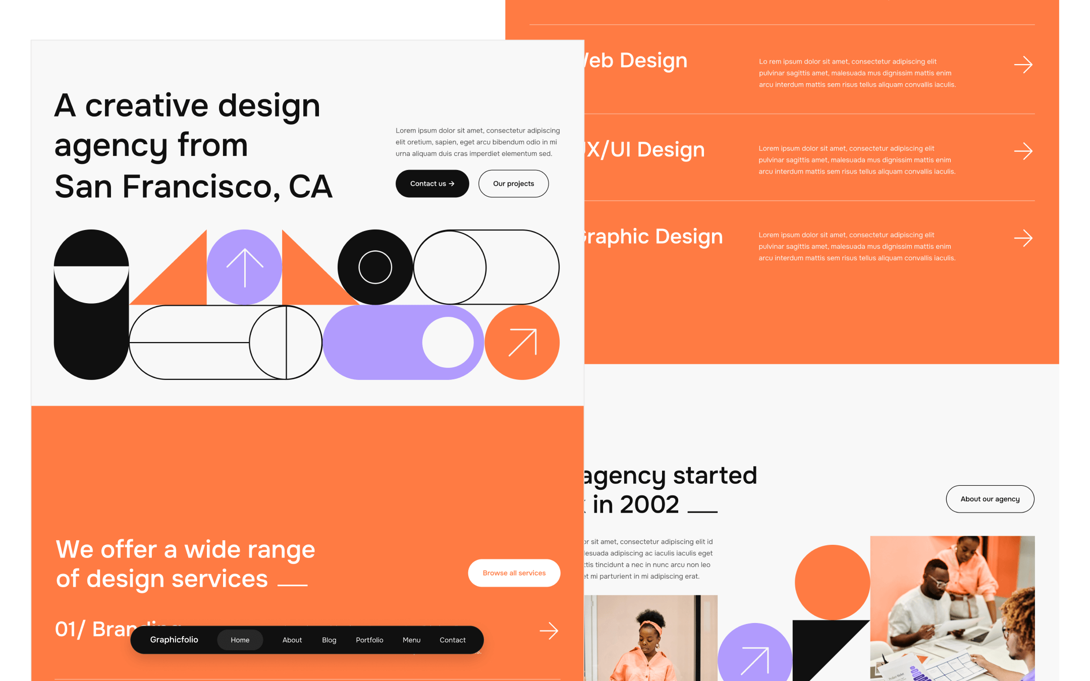 Plantilla de Agencia de Diseño Moderna para Webflow