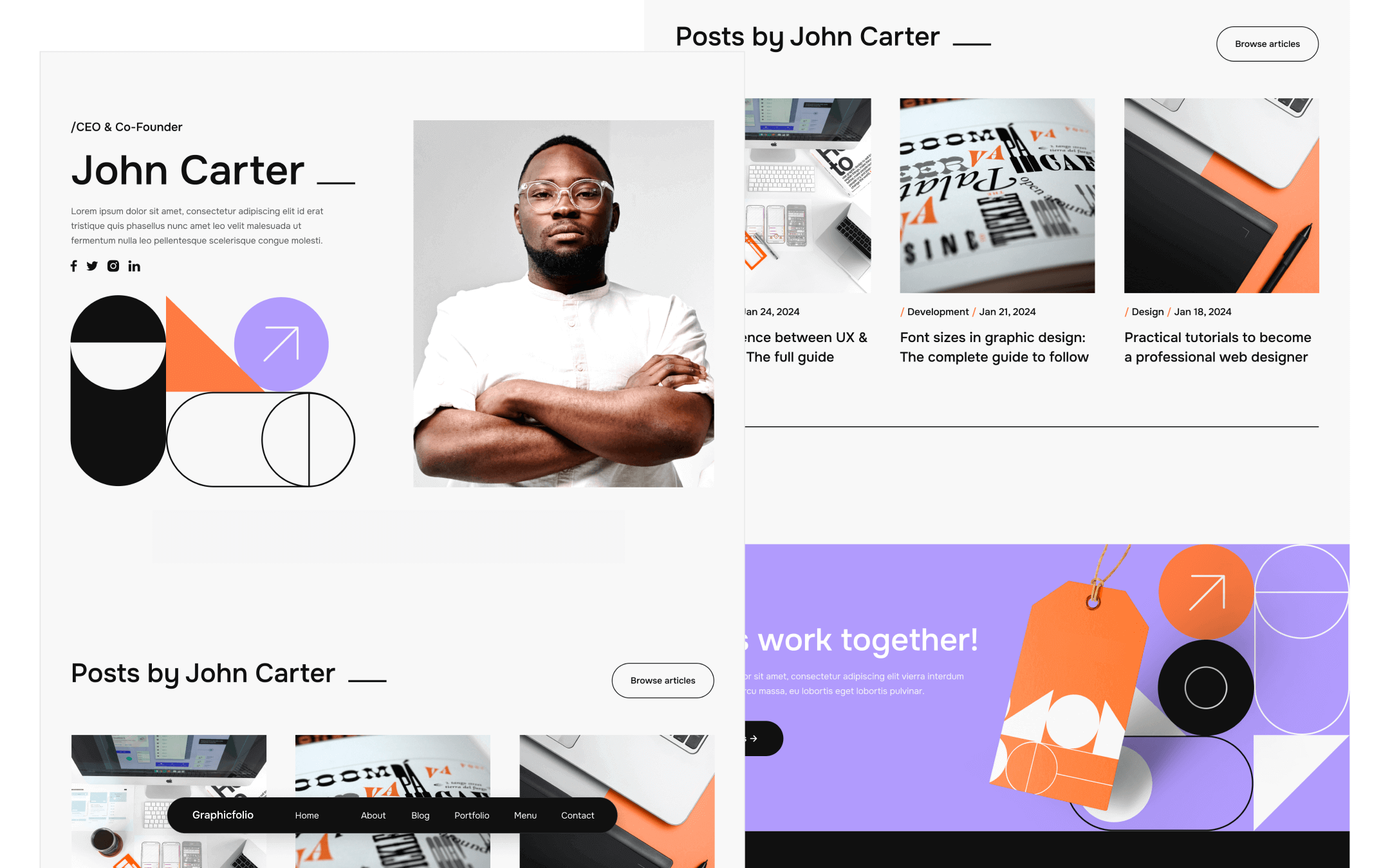 Graphicfolio X Template para Webflow