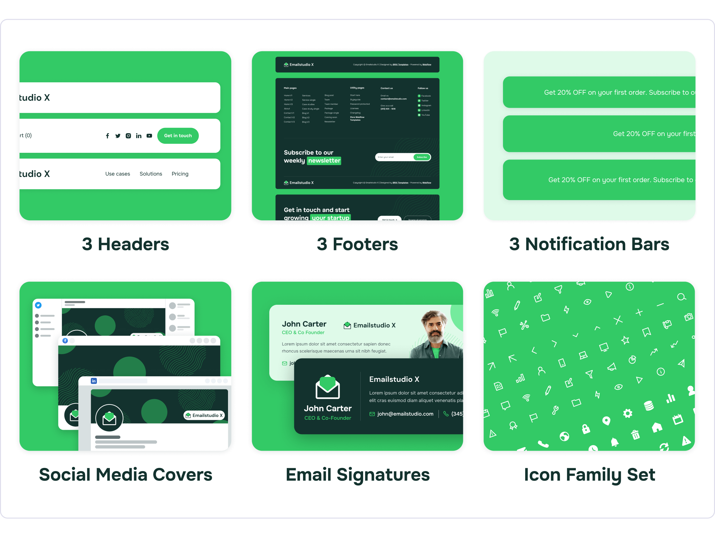 Emailstudio X | Help Center Webflow Template Benefits