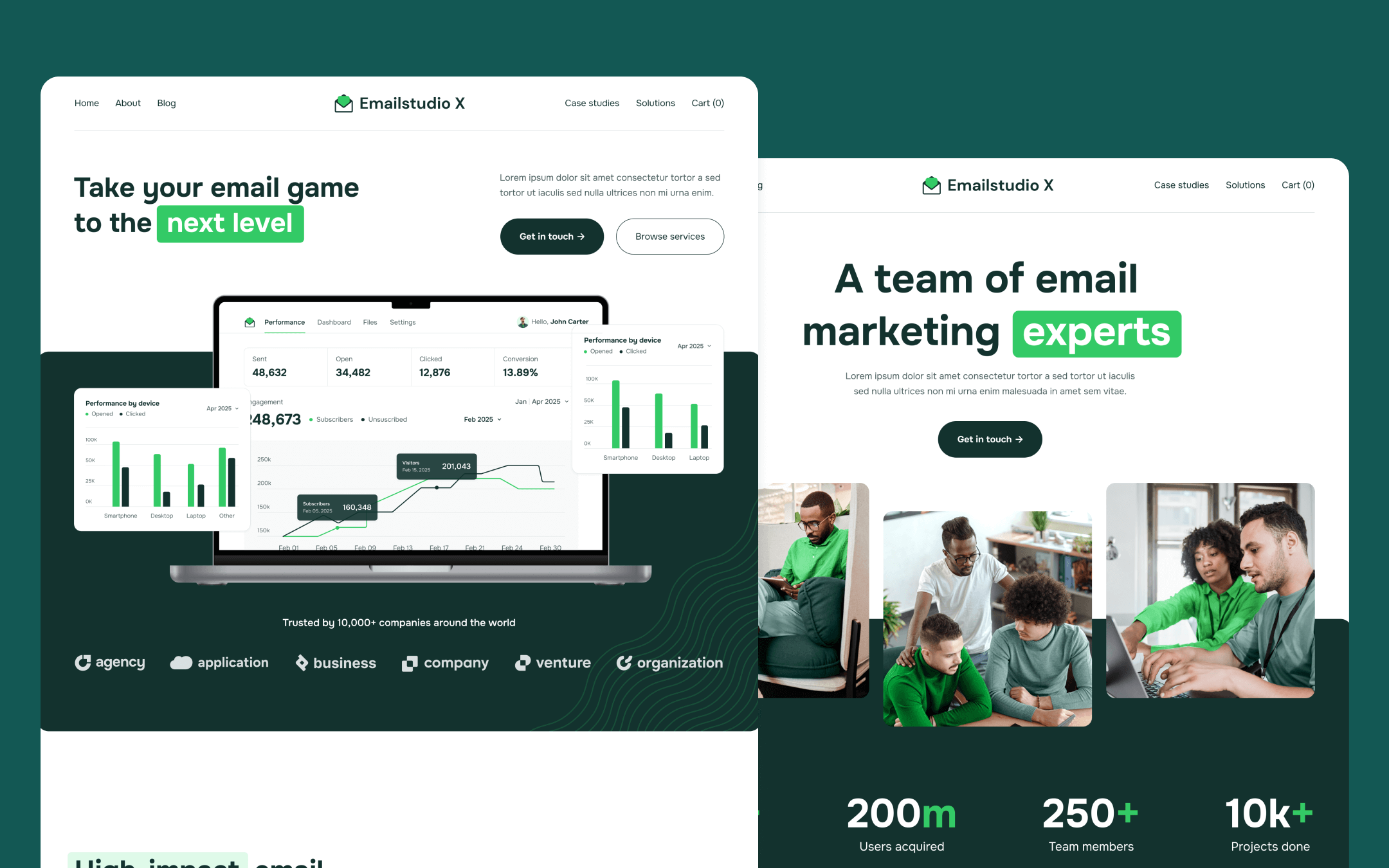 Emailstudio X Template para Webflow