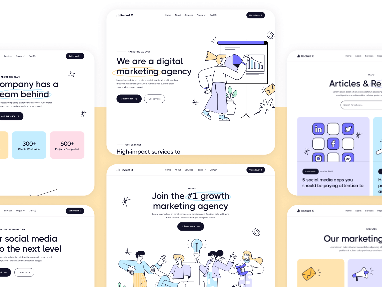 Plantilla de Agencia de Mercadotecnia para Webflow