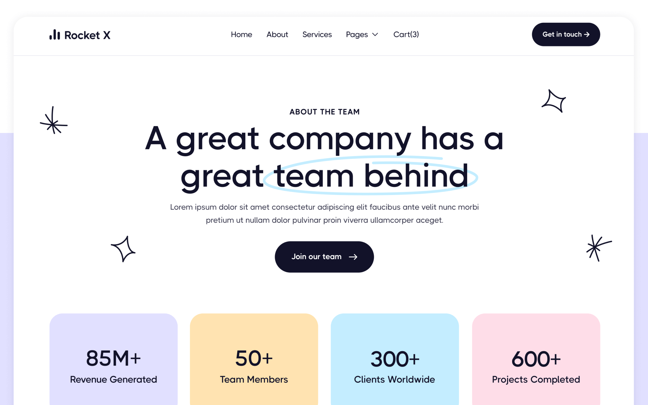 Rocket X Template para Webflow