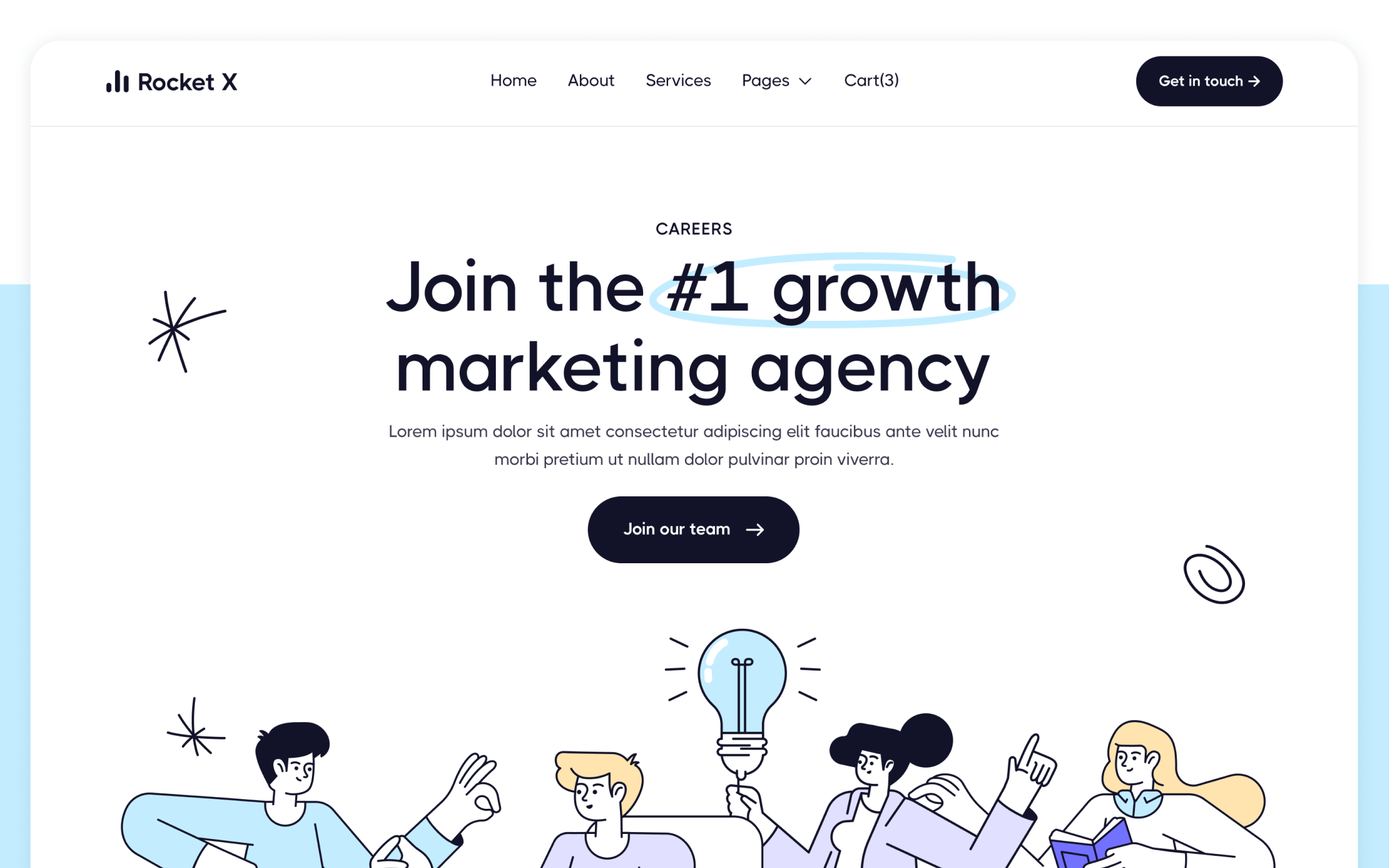 Rocket X Template para Webflow